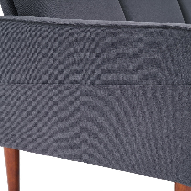 Canapé d'intérieur modulaire 3 places en lin beige avec accoudoirs et pédales Concubine