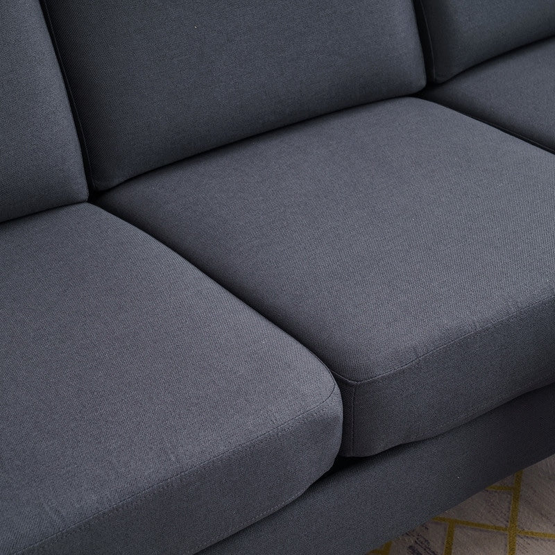 Canapé d'intérieur modulaire 3 places en lin beige avec accoudoirs et pédales Concubine