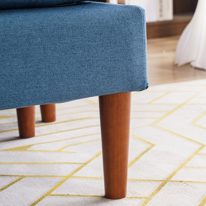 Canapé d'intérieur modulaire 3 places en lin beige avec accoudoirs et pédales Concubine