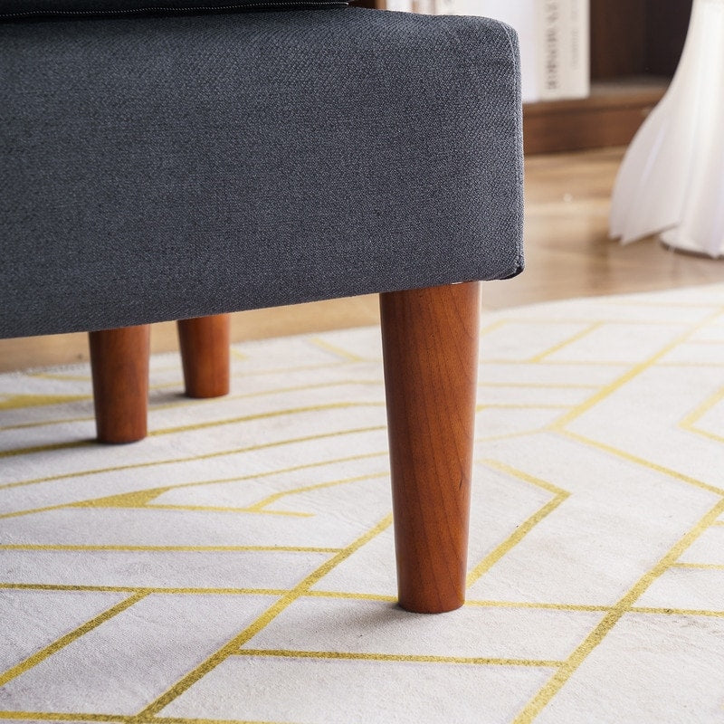 Canapé d'intérieur modulaire 3 places en lin beige avec accoudoirs et pédales Concubine