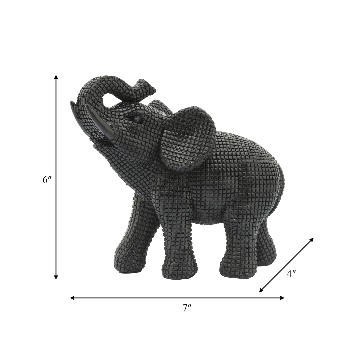 Sagebrook Home Boho 7 Polyresin Elephant Sculpture Decorative Figurine - 7 x 4 x 7