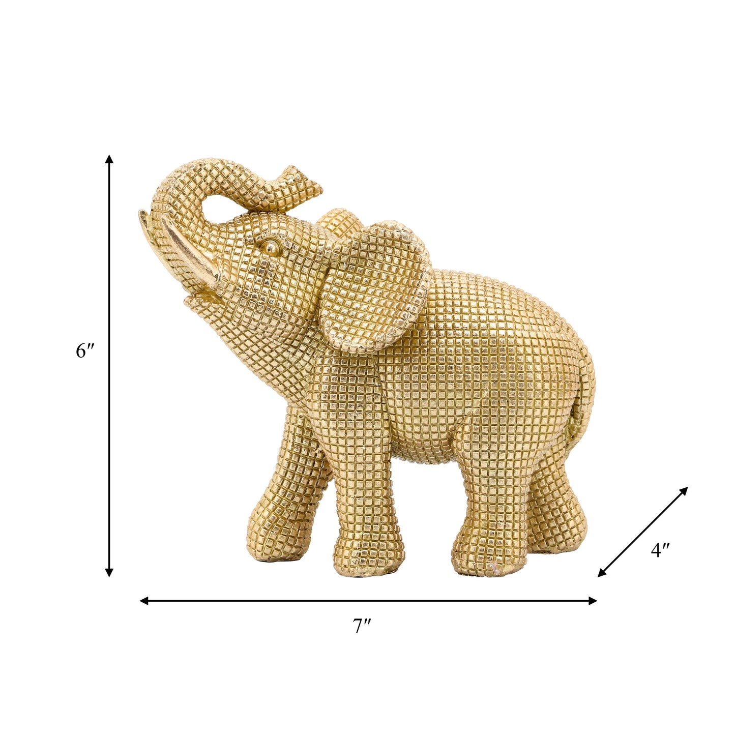 Sagebrook Home Boho 7 Polyresin Elephant Sculpture Decorative Figurine - 7 x 4 x 7
