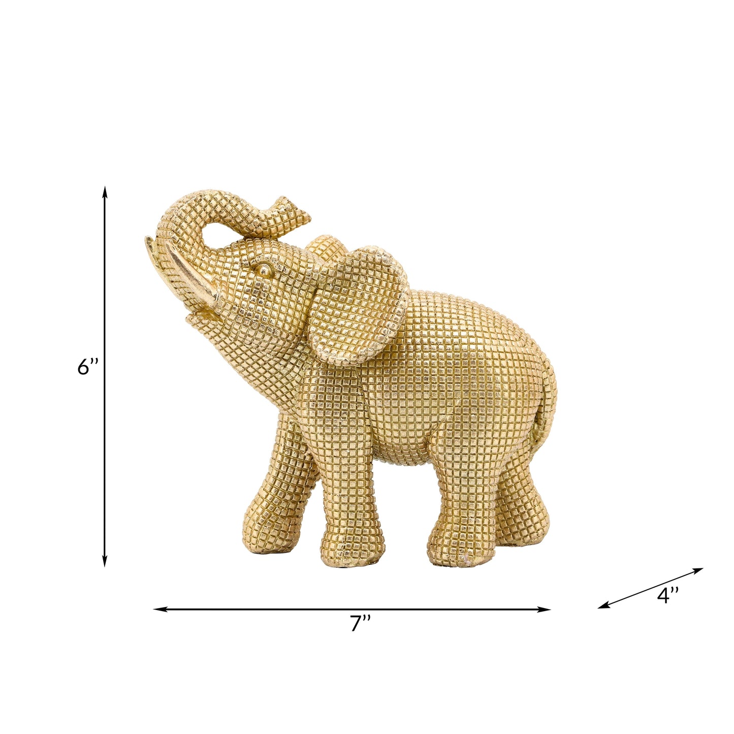 Sagebrook Home Boho 7 Polyresin Elephant Sculpture Decorative Figurine - 7 x 4 x 7