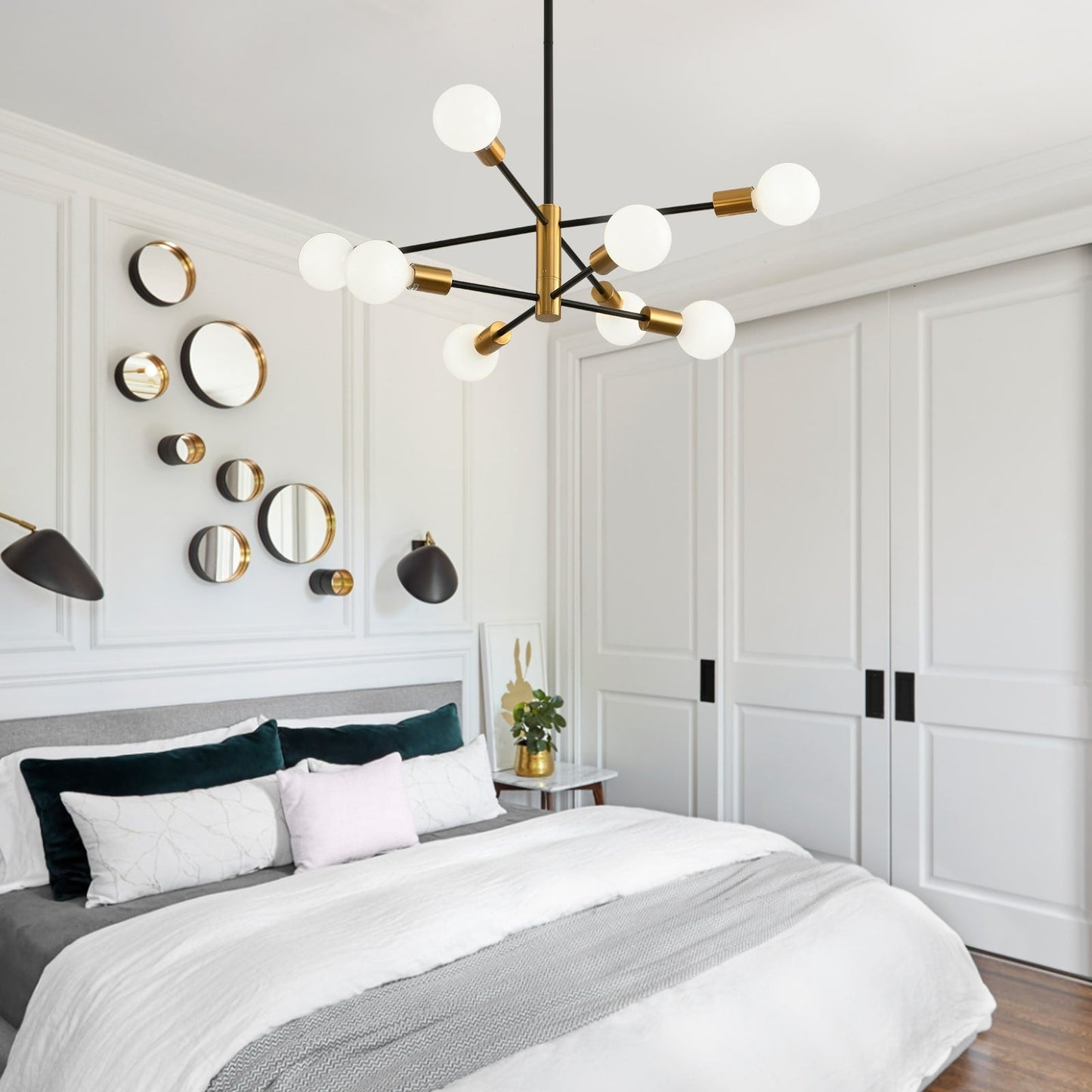 8/10/12-Light Modern Sputnik Linear Chandelier
