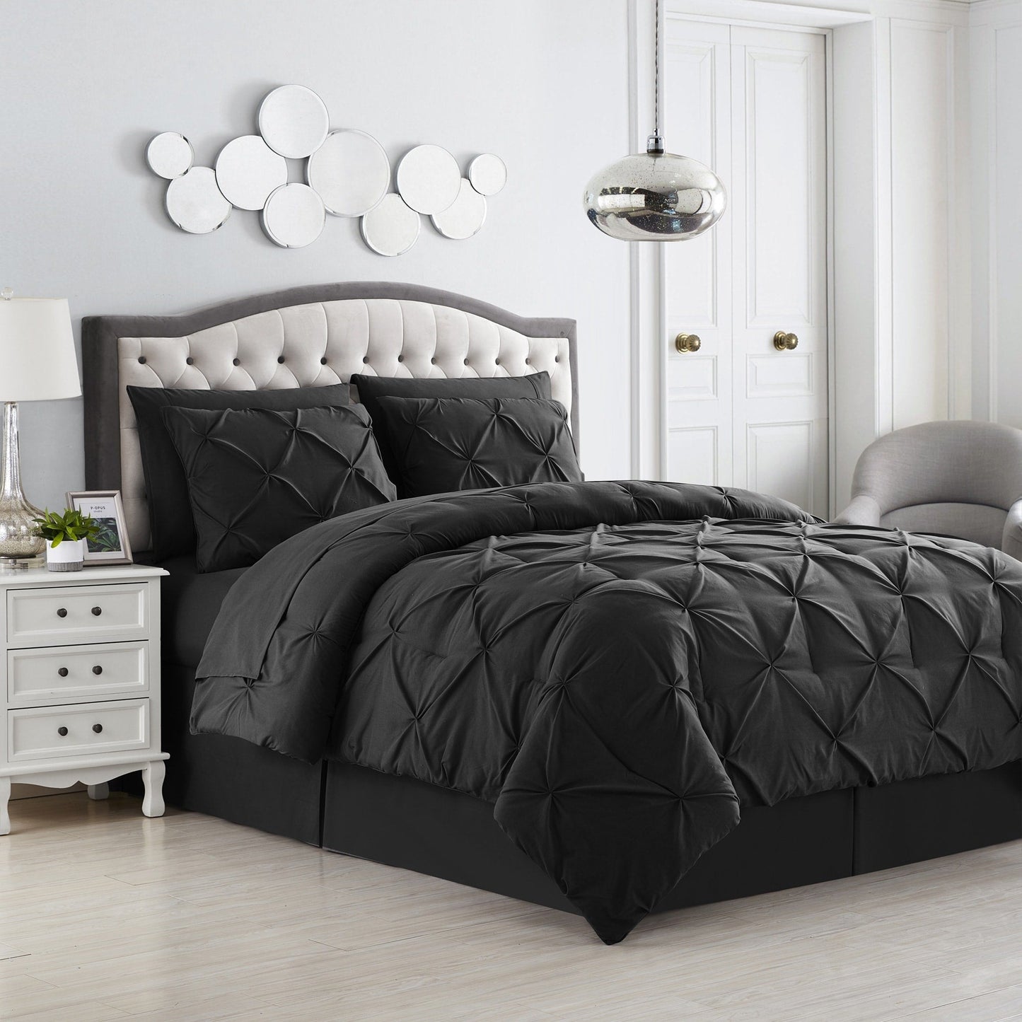 8 Piece Bed In A Bag Pintuck Comforter Sheet Set