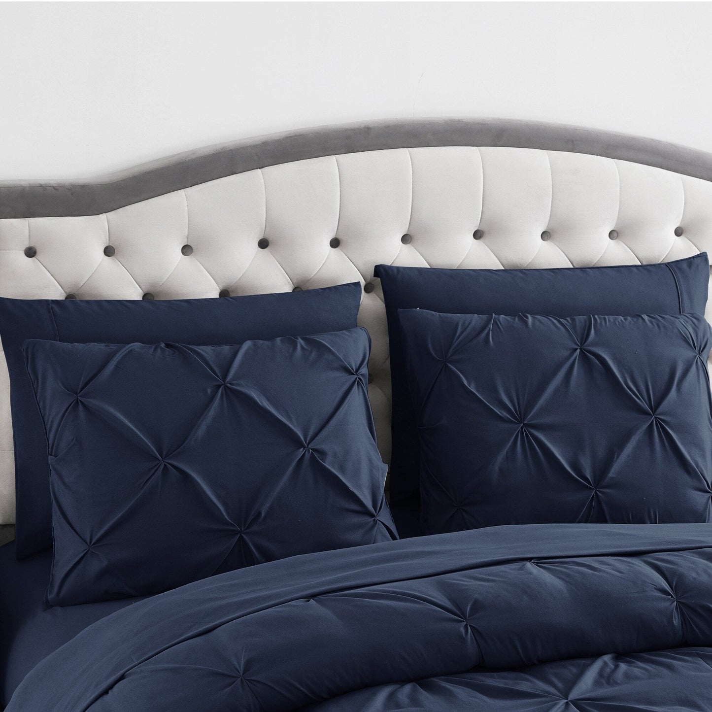 8 Piece Bed In A Bag Pintuck Comforter Sheet Set