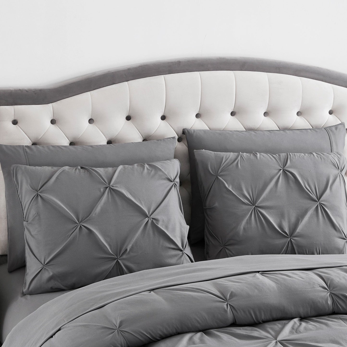 8 Piece Bed In A Bag Pintuck Comforter Sheet Set