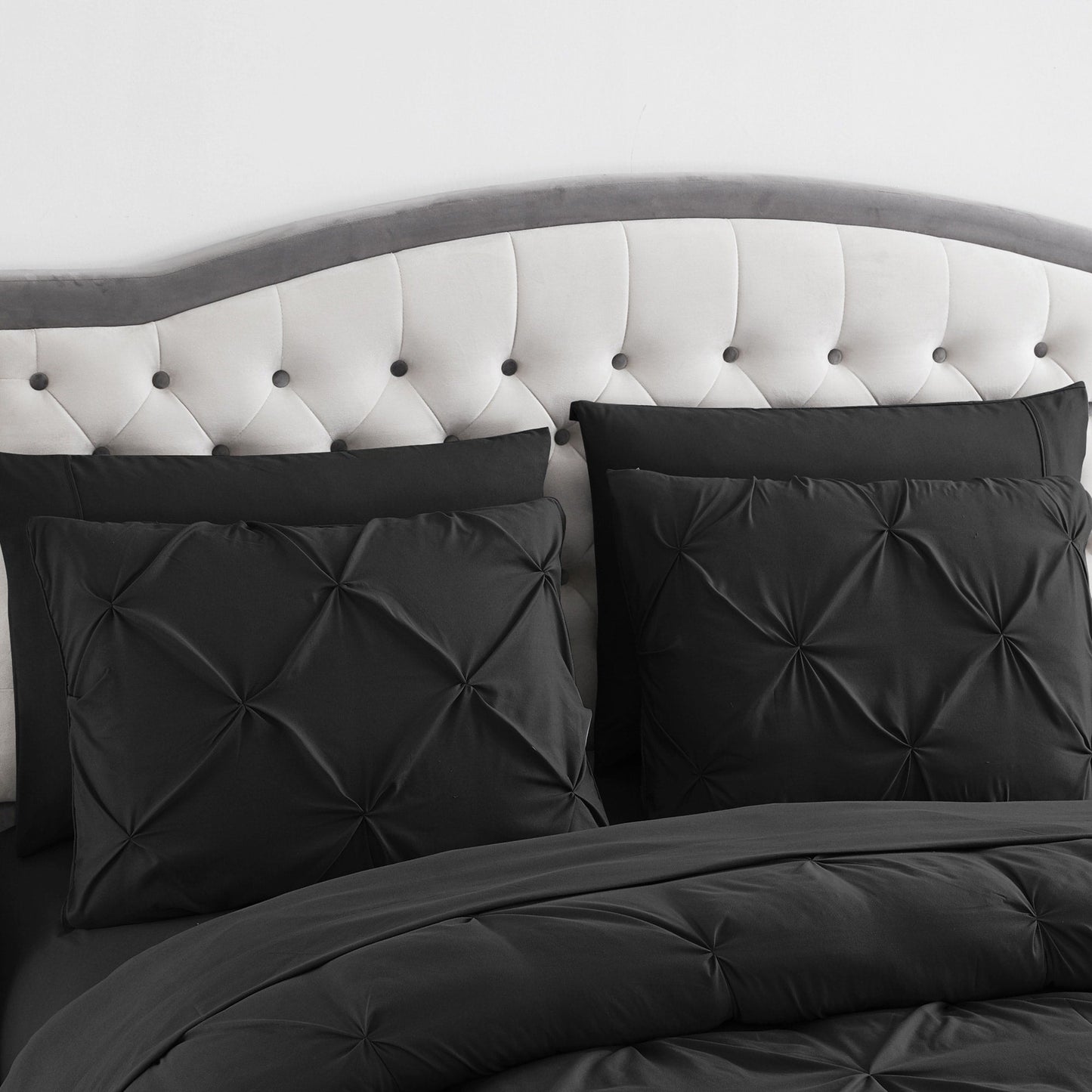 8 Piece Bed In A Bag Pintuck Comforter Sheet Set