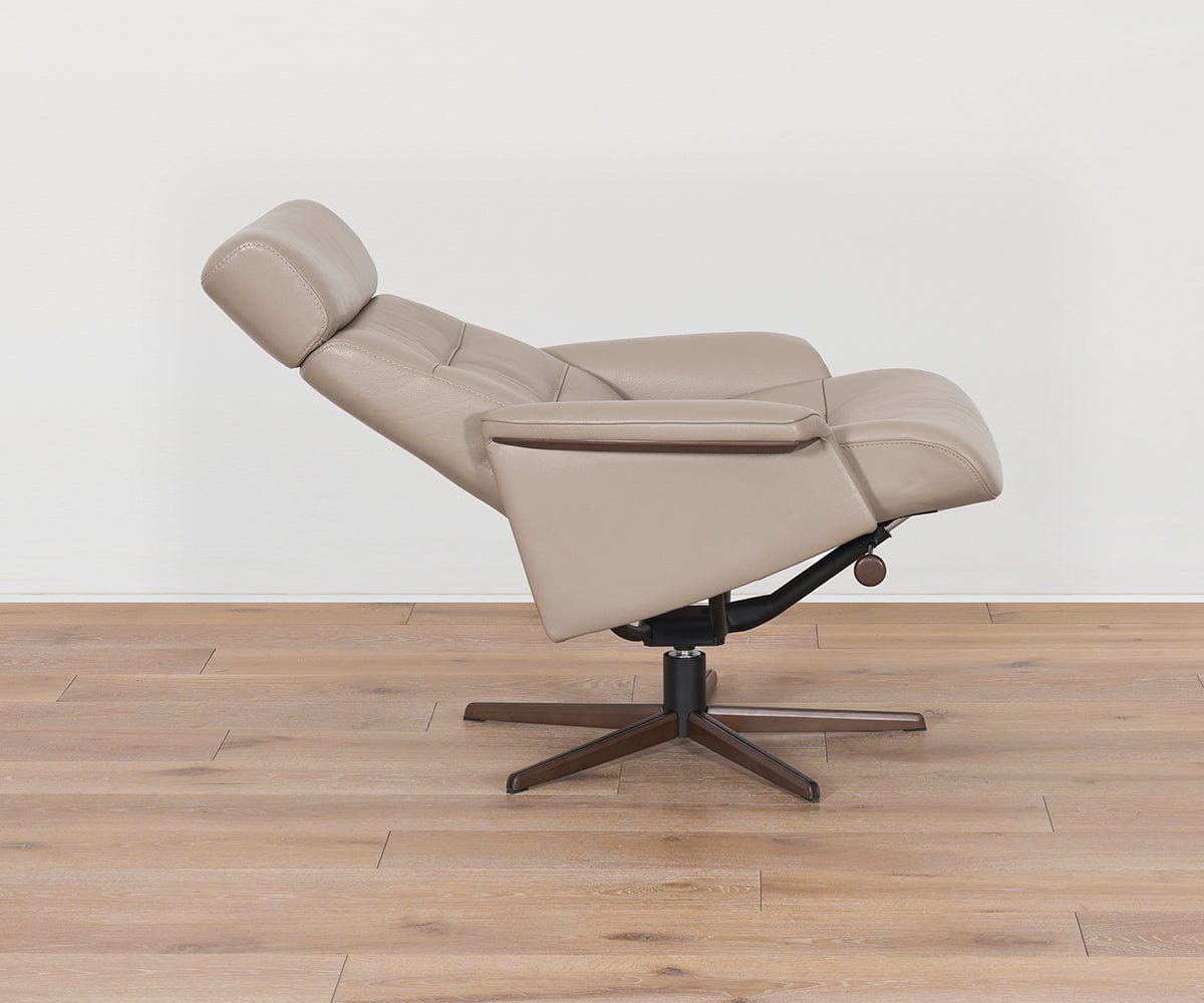 Fauteuil inclinable et ottoman en cuir Steffen