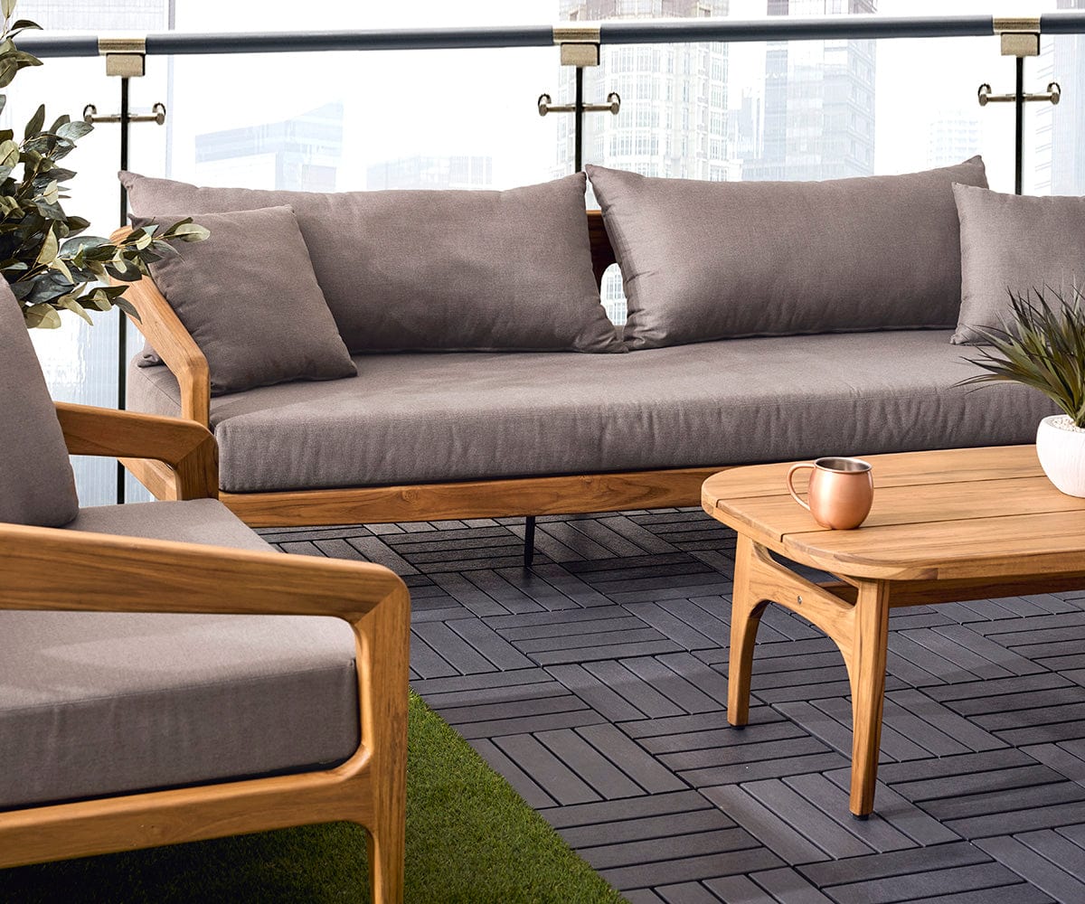 Chaise longue en teck Amar