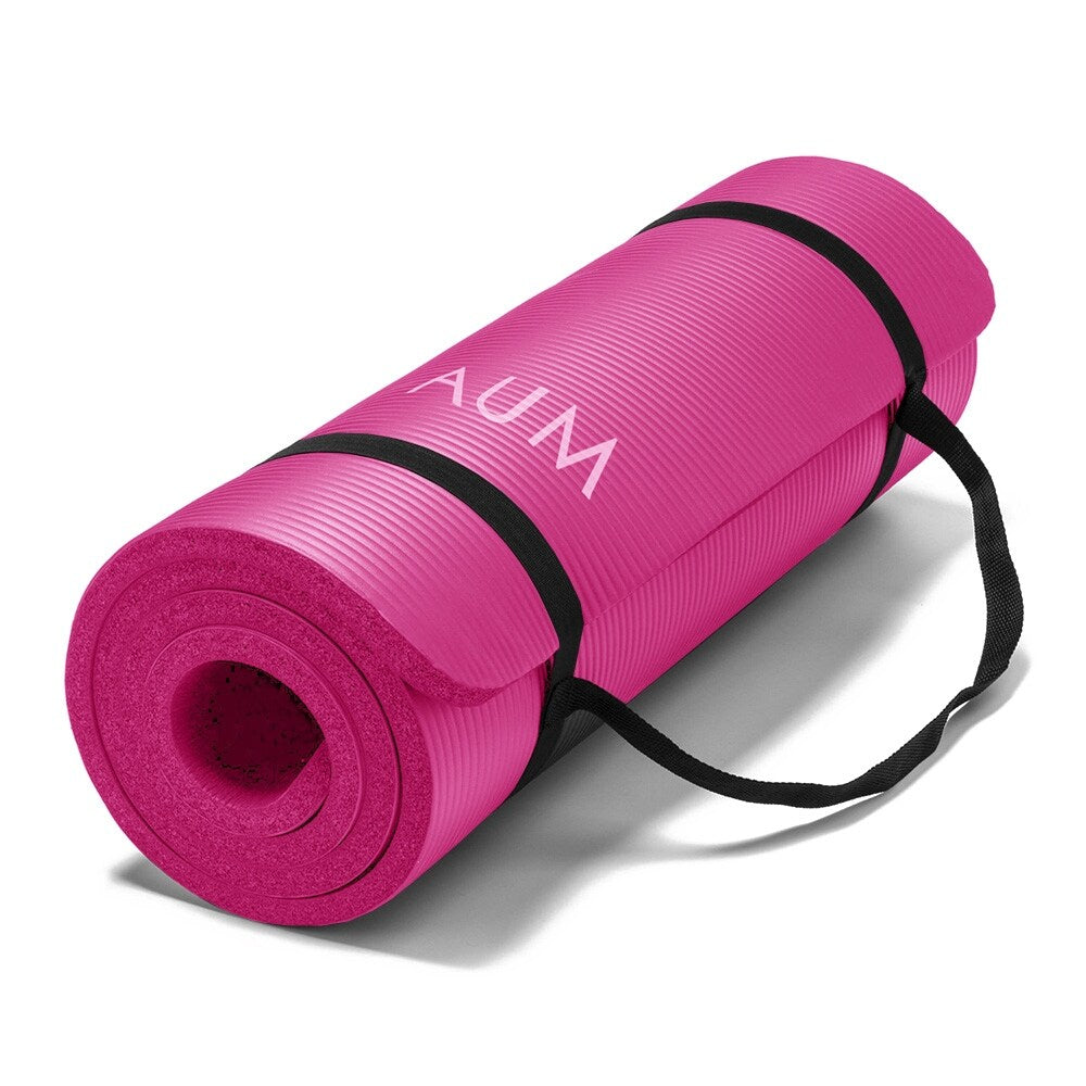 AUM High Density HD Foam Tech Yoga Exercise Mat - 72 x 24 x 1/2
