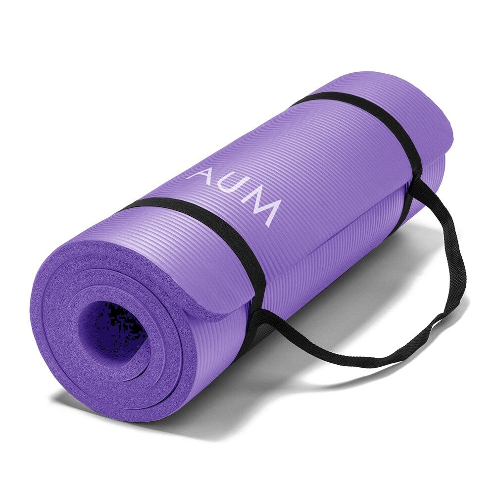 AUM High Density HD Foam Tech Yoga Exercise Mat - 72 x 24 x 1/2