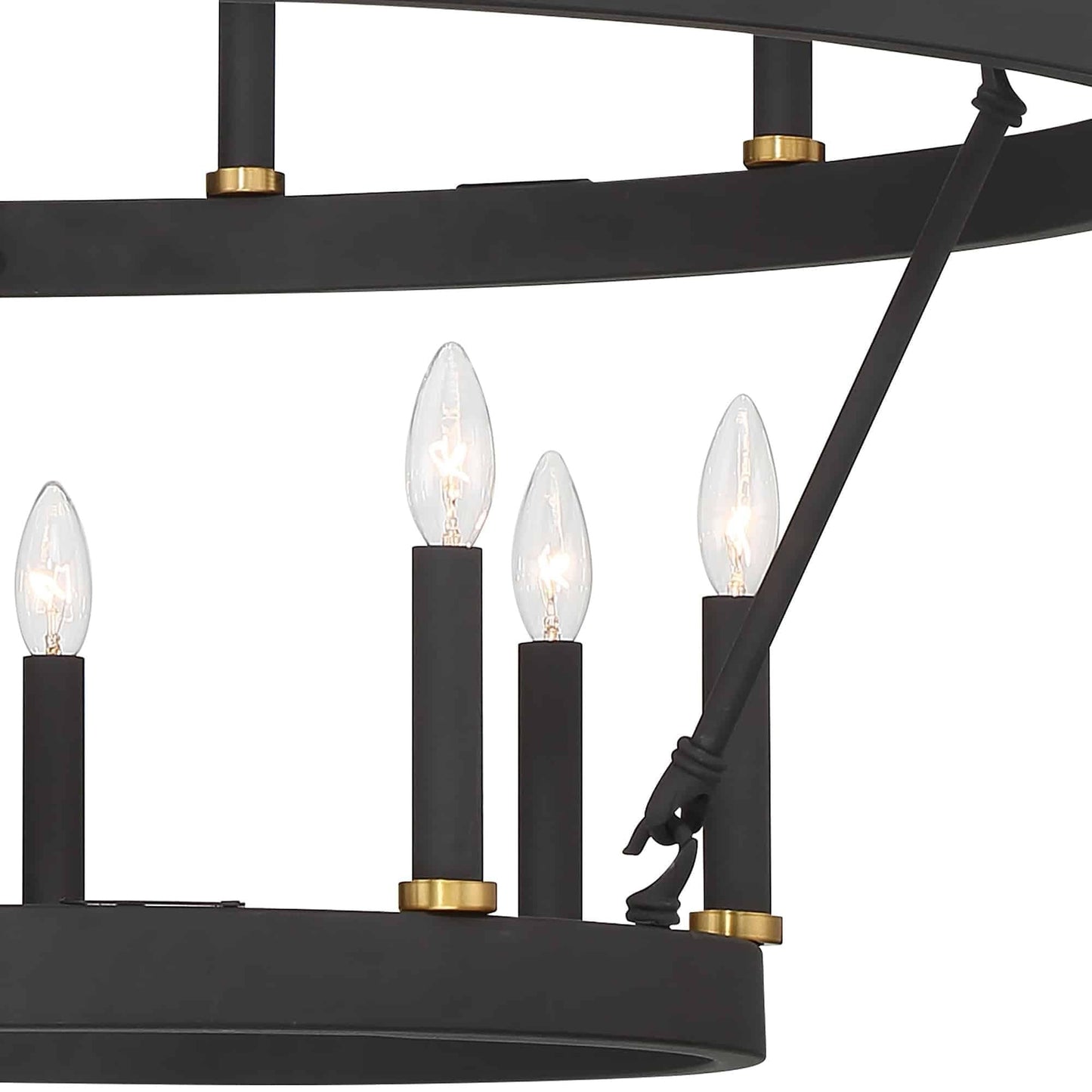 Acroma 20-light Modern Farmhouse 40In Round Wagon Wheel Chandelier with UL