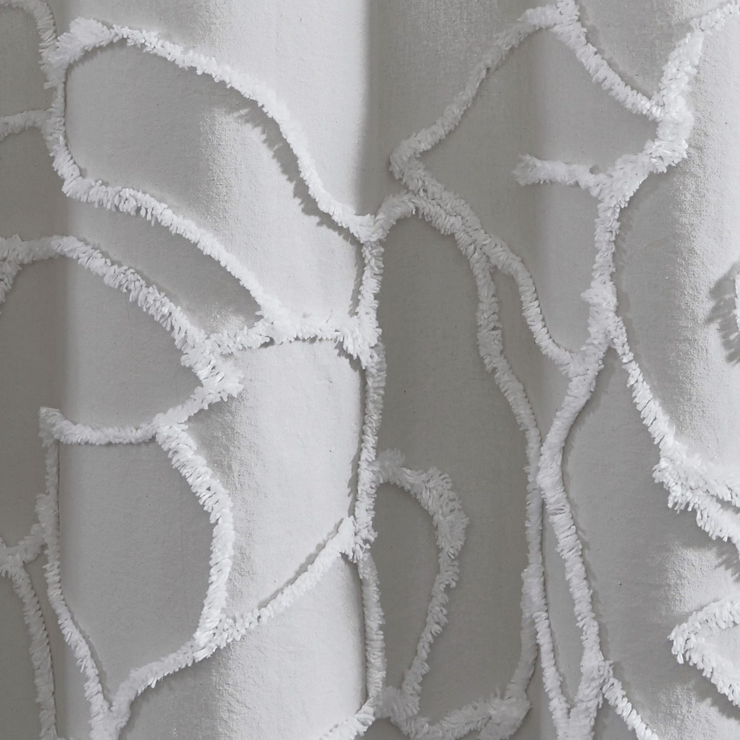 Adalee Rose Chenille Tufted Floral Shower Curtain