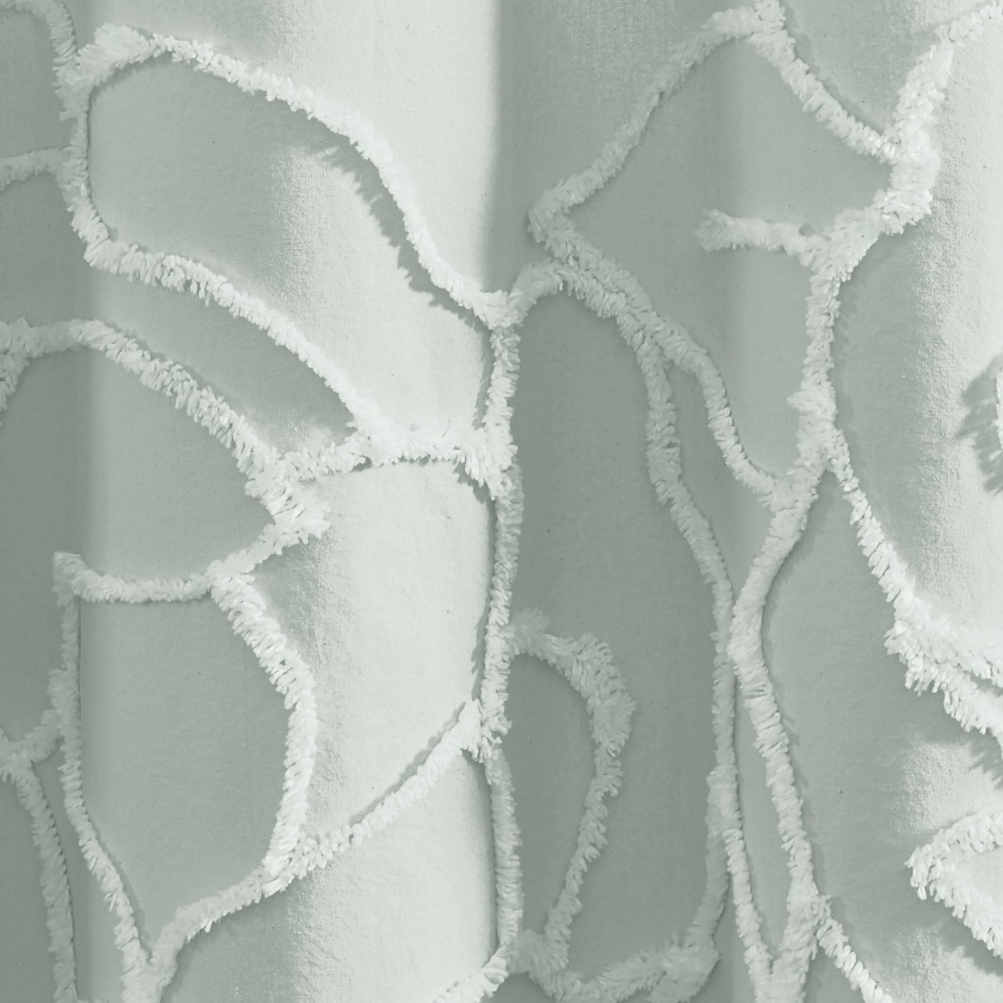 Adalee Rose Chenille Tufted Floral Shower Curtain