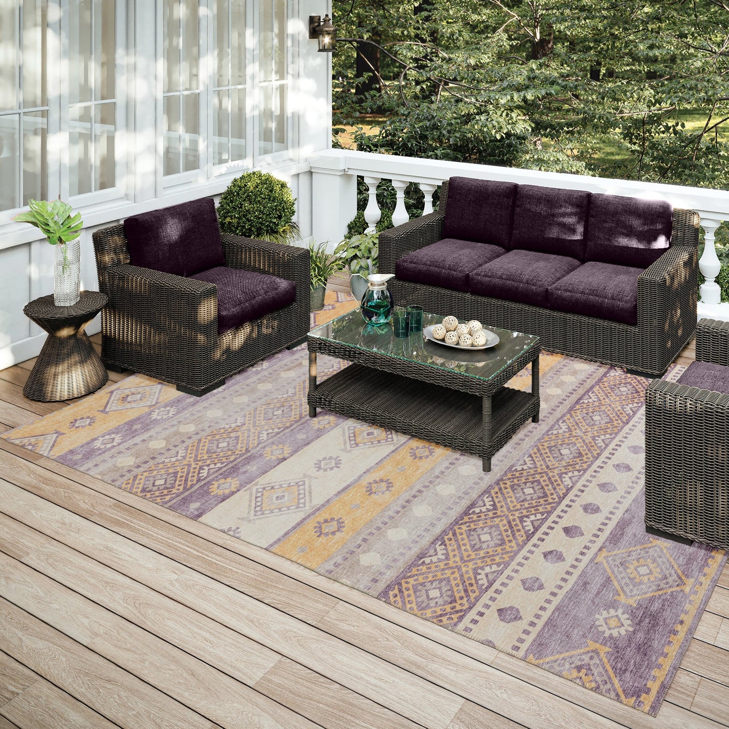 Addison Indoor/ Outdoor Yuma Southwest Boho Washable Rug