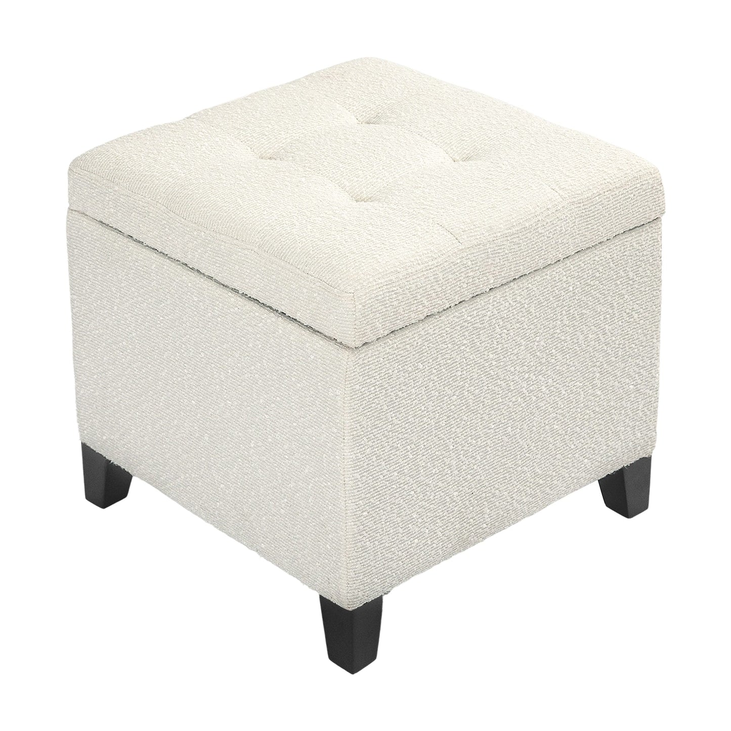 Adeco Bonded Leather Square Tufted Cubic Cube Storage Ottomans