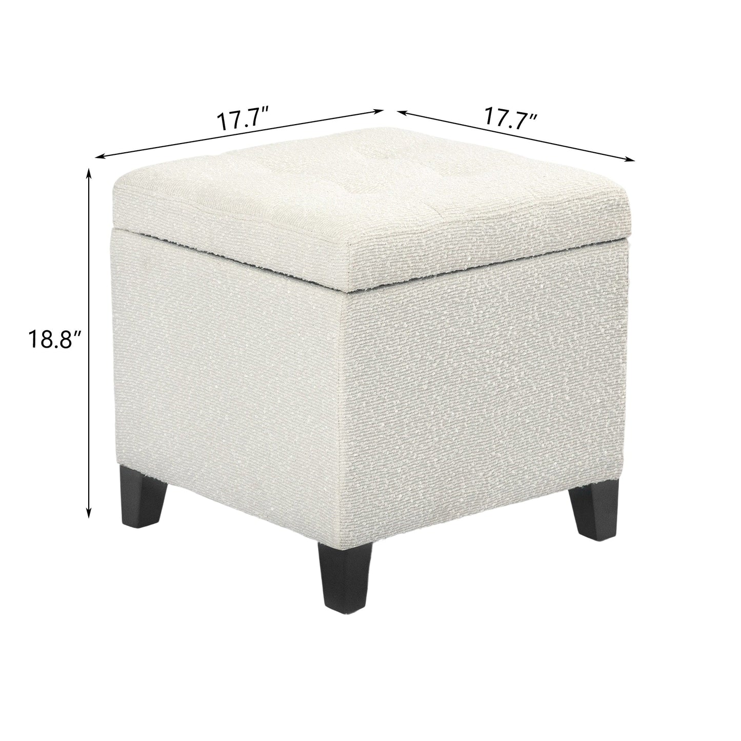 Adeco Bonded Leather Square Tufted Cubic Cube Storage Ottomans