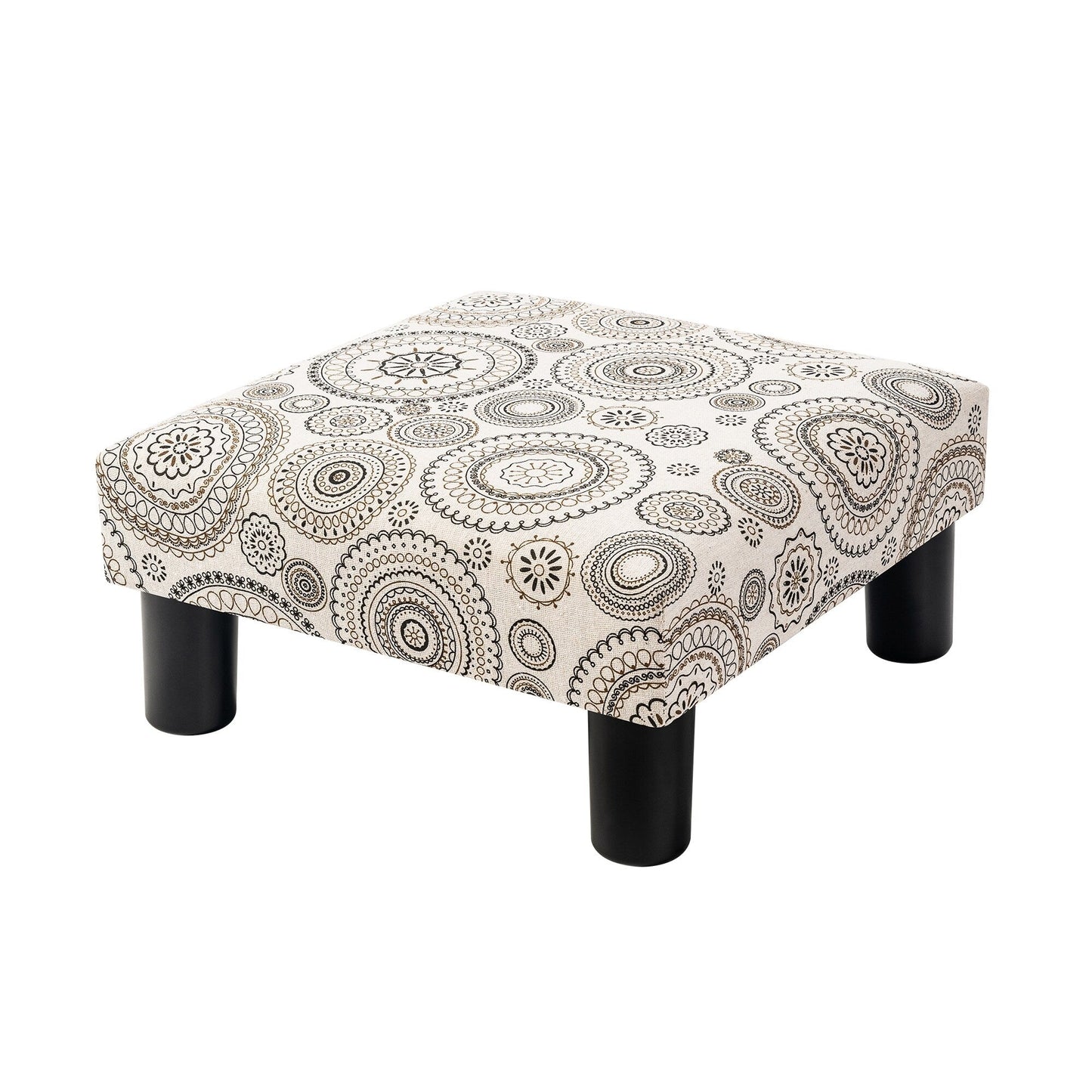 Adeco Ottoman Upholstered Fabric Footrest Pet Steps Dog Stair Stool