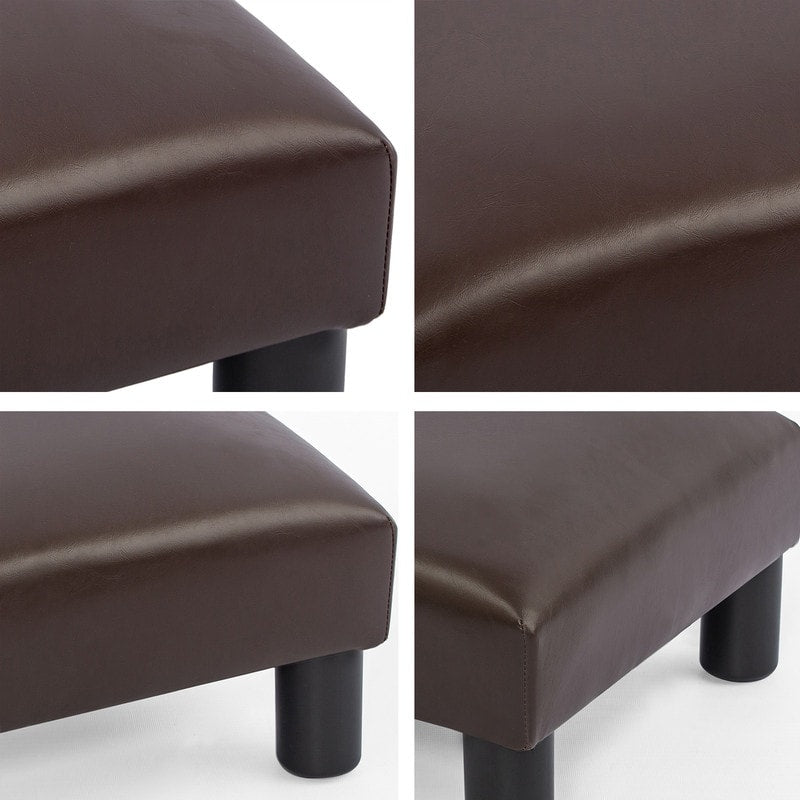 Adeco Small Ottoman Upholstered Footrest Pet Steps Dog Stairs Stool