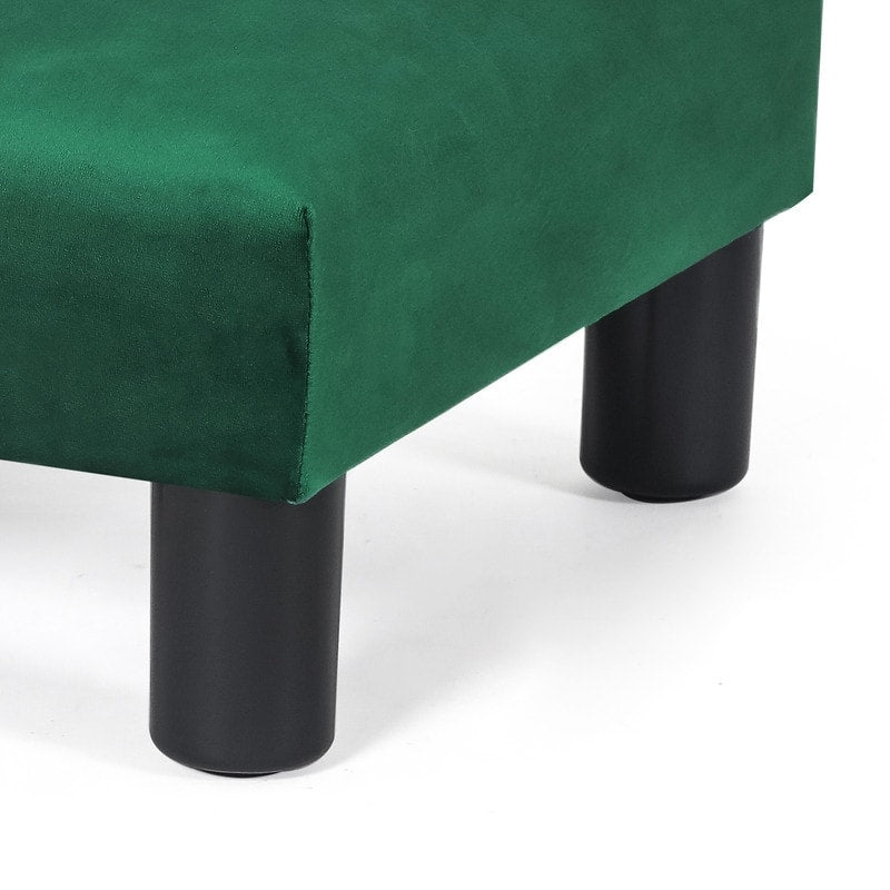 Adeco Small Ottoman Upholstered Footrest Pet Steps Dog Stairs Stool
