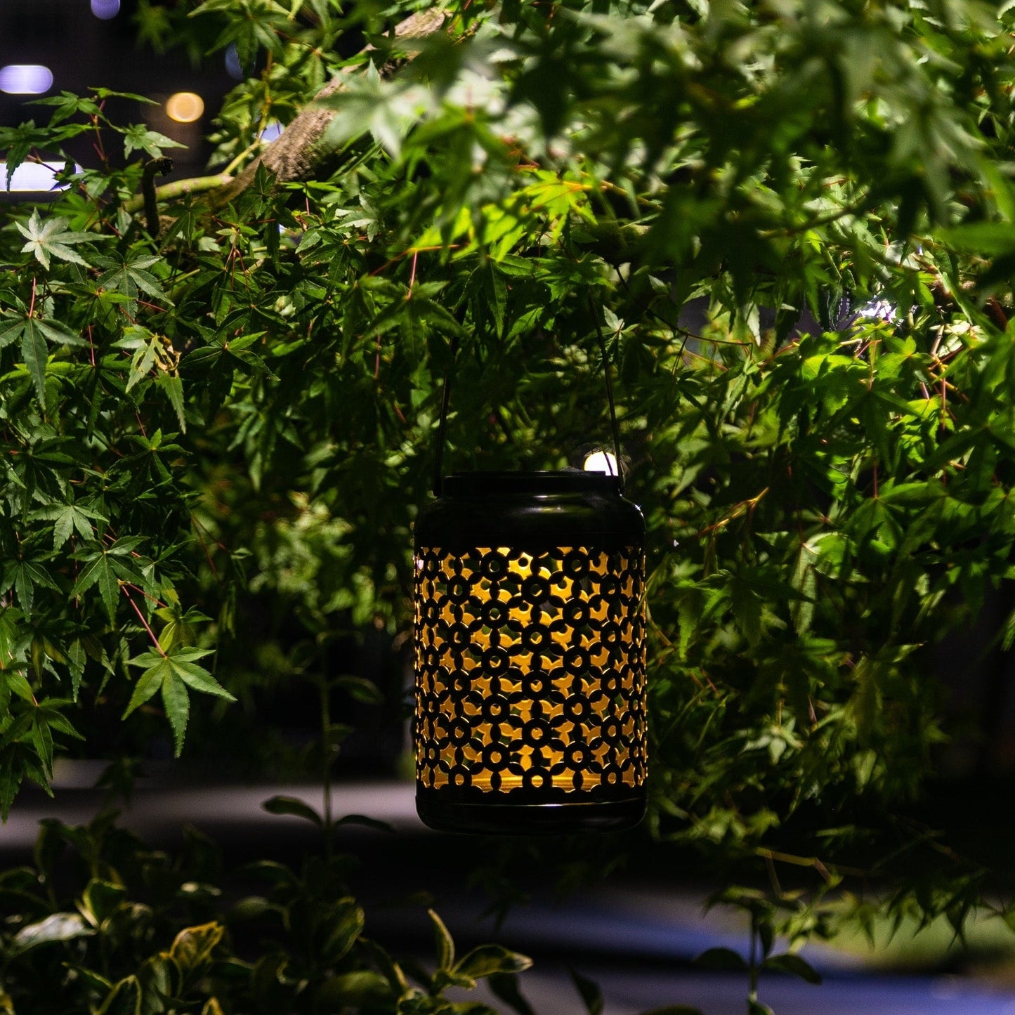 Adeco Solar Outdoor Metal Lanterns with Hanging Handle