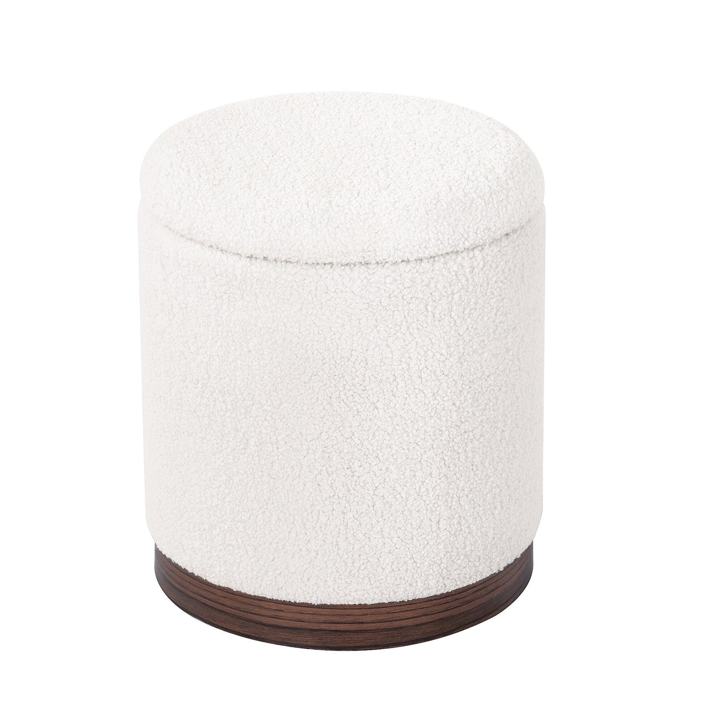 Adeco Velvet Round Storage Stool Gold Plating Base Storage Ottoman
