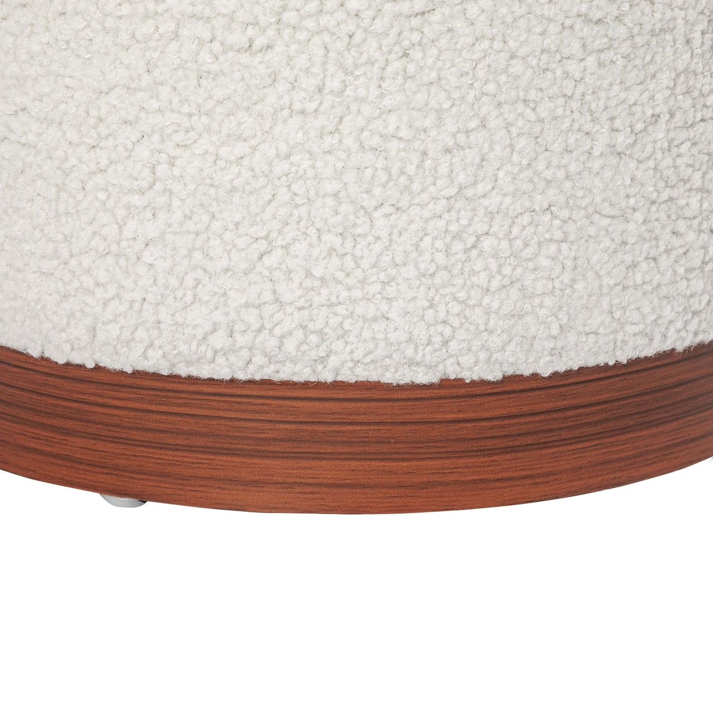 Adeco Velvet Round Storage Stool Gold Plating Base Storage Ottoman