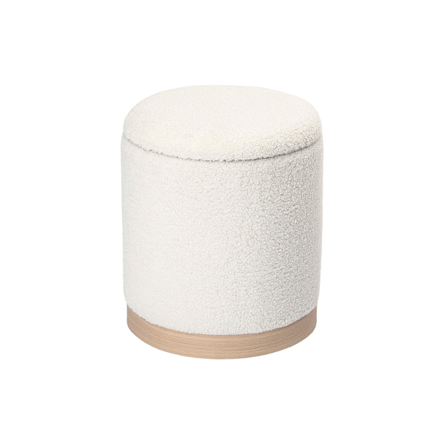 Adeco Velvet Round Storage Stool Gold Plating Base Storage Ottoman