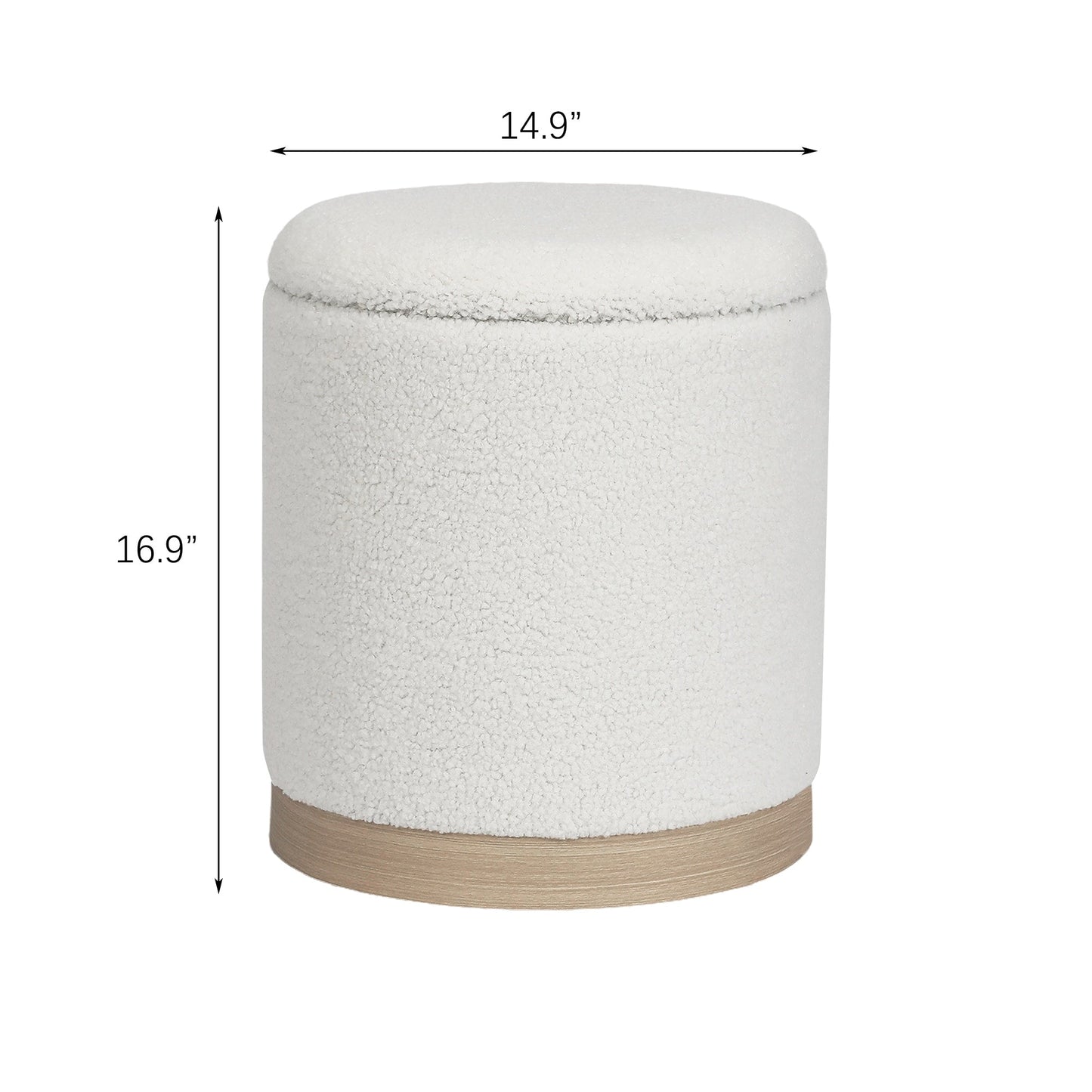 Adeco Velvet Round Storage Stool Gold Plating Base Storage Ottoman