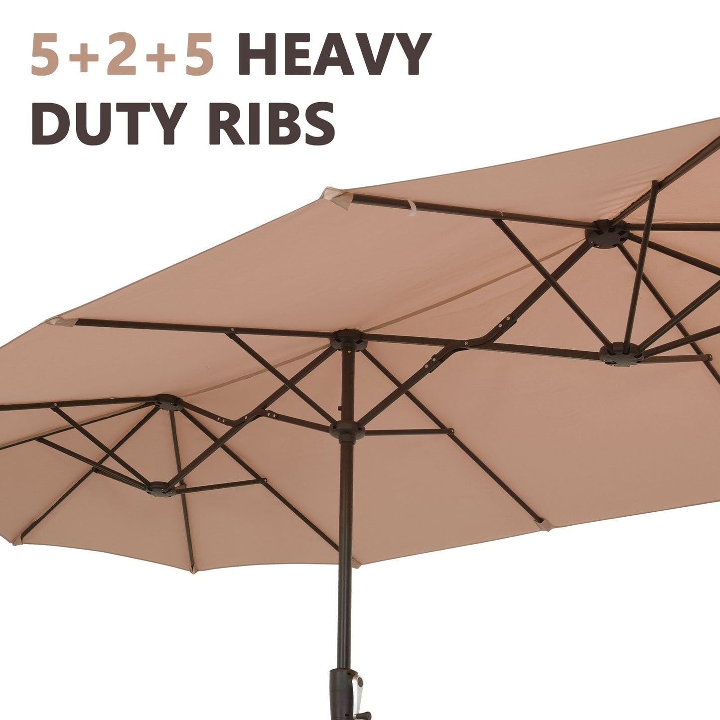 Ainfox 13Ft Large Outdoor Patio Umbrella with Crank With Base
