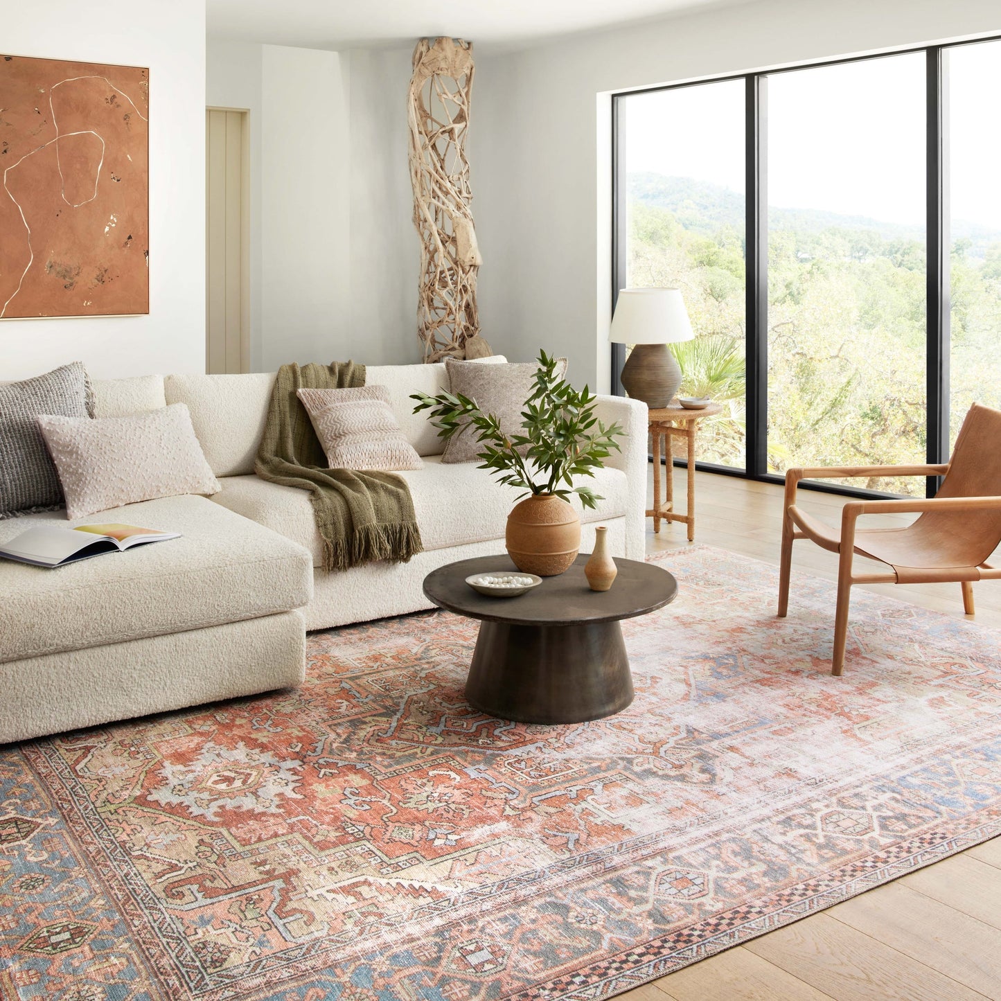 Alexander Home Tremezzina Printed Distressed Geometric Area Rug