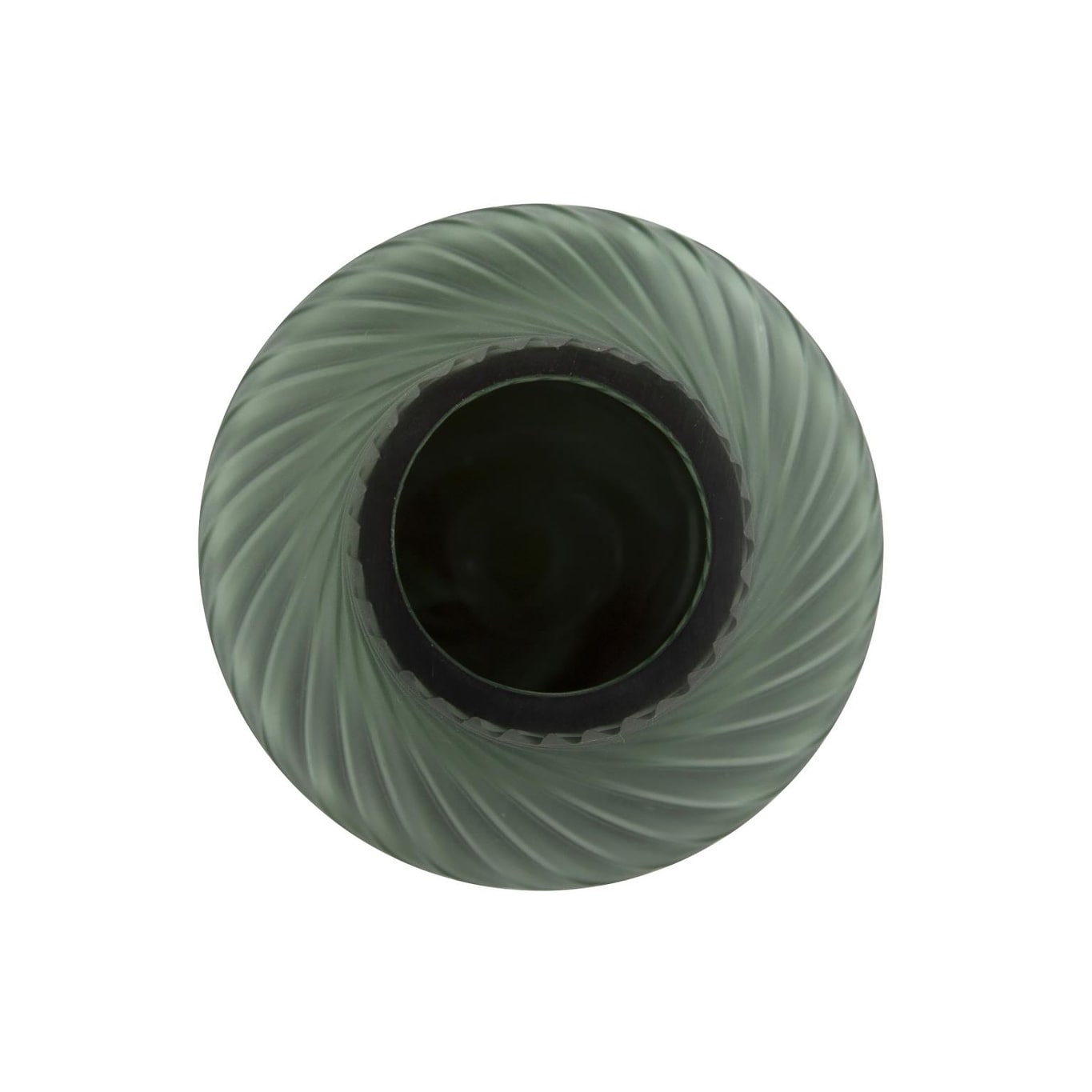 Allan Andrews Frosted Green Contemporary Decorative Glass Swirl Vase
