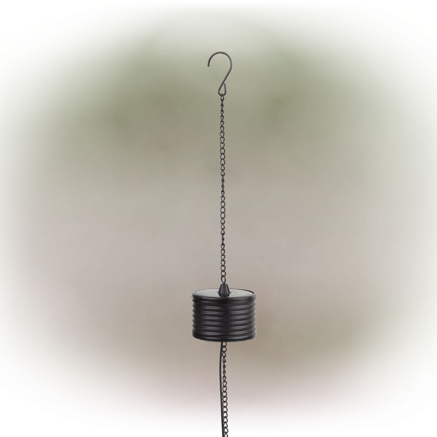 Alpine Corporation 10 Tall Hanging Solar Powered Outdoor Mesh Lantern with LED Lights, Black