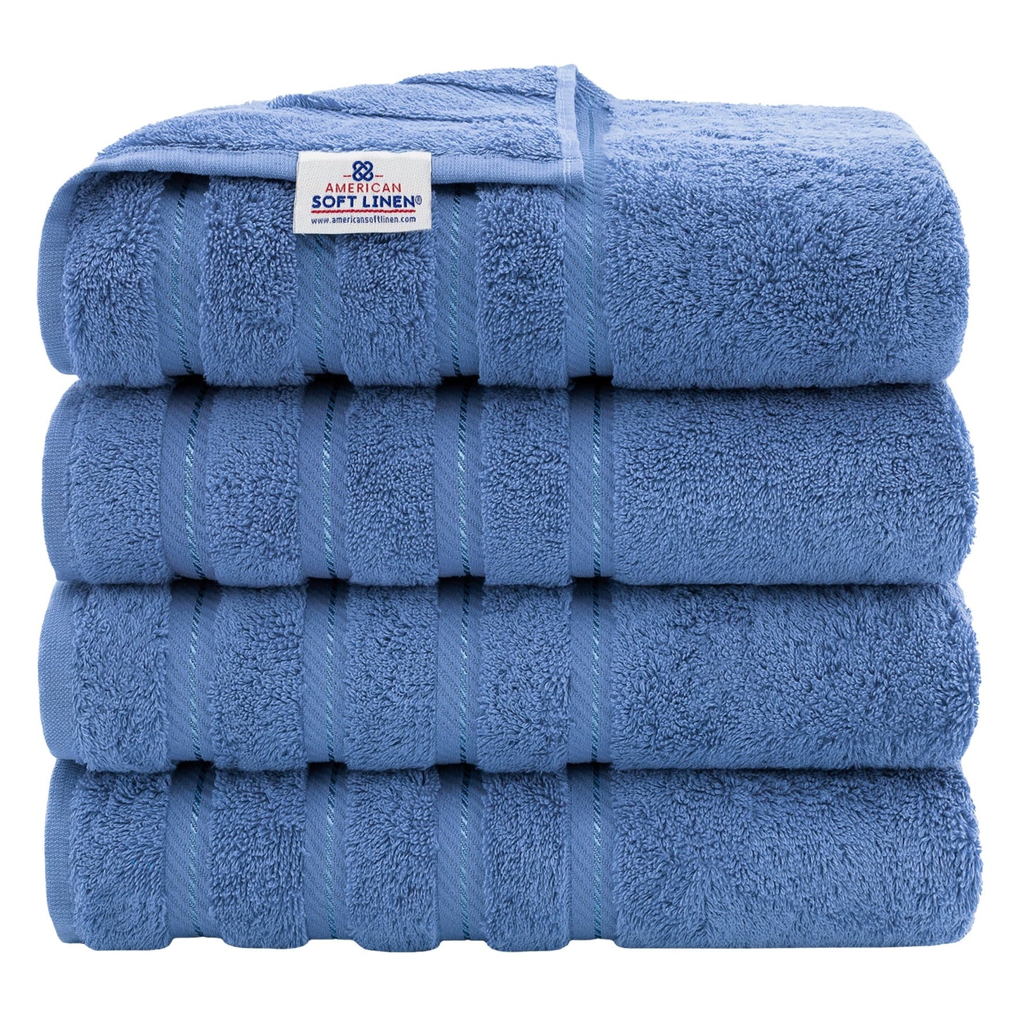American Soft Linen 100% Cotton Turkish Bath Towels Large, 4 Pack Luxury Hotel Spa Quality Turkish Bath Towels Bathroom Sets