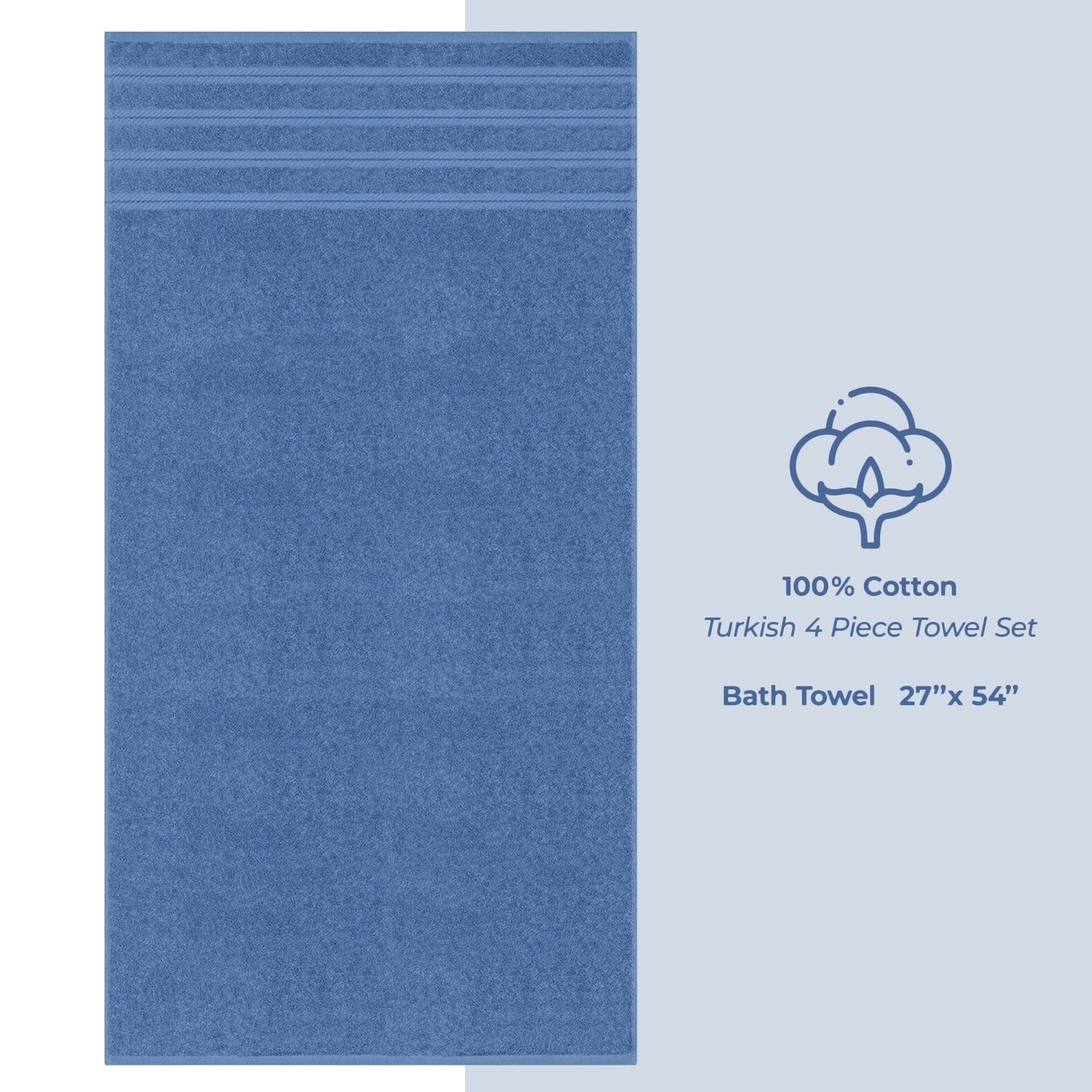 American Soft Linen 100% Cotton Turkish Bath Towels Large, 4 Pack Luxury Hotel Spa Quality Turkish Bath Towels Bathroom Sets