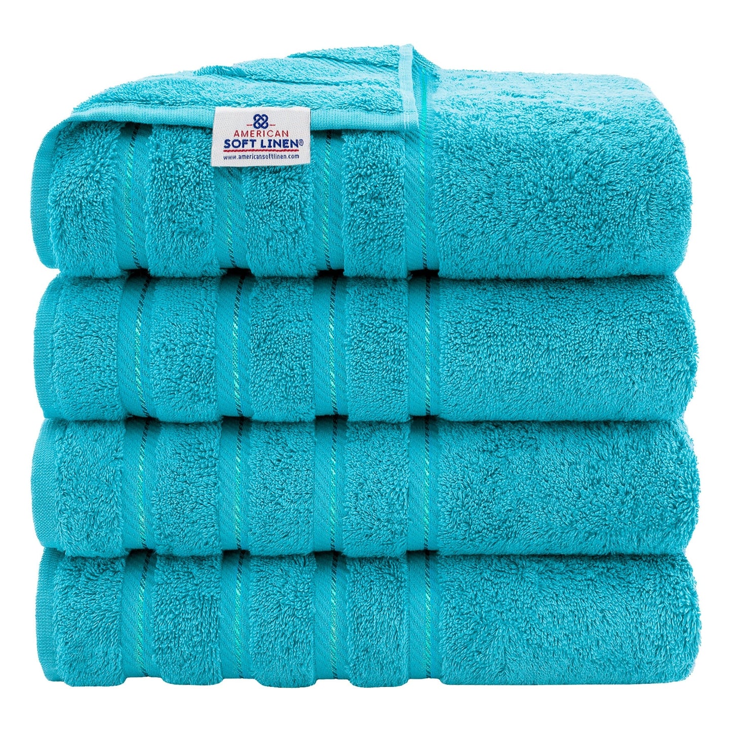 American Soft Linen 100% Cotton Turkish Bath Towels Large, 4 Pack Luxury Hotel Spa Quality Turkish Bath Towels Bathroom Sets