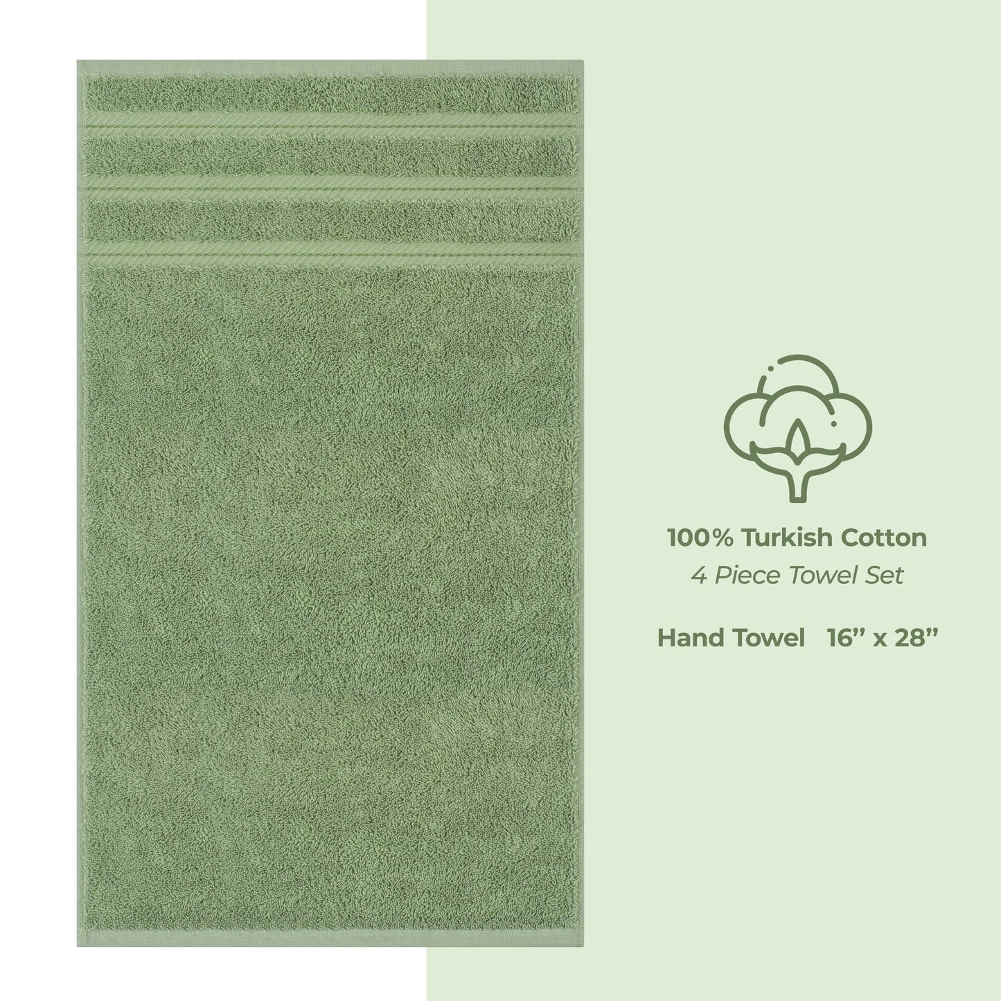 American Soft Linen 4-Piece Turkish Hand Towel Set