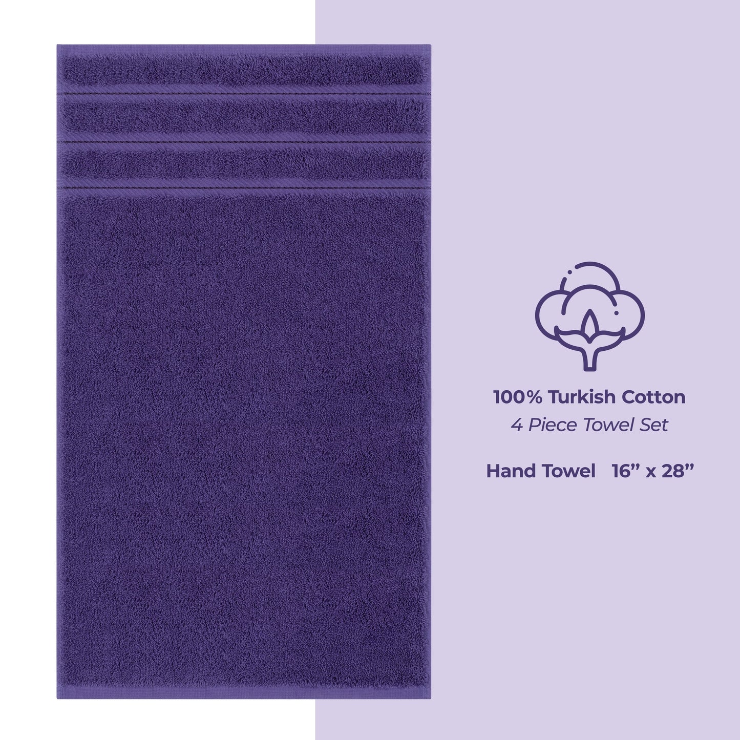 American Soft Linen 4-Piece Turkish Hand Towel Set