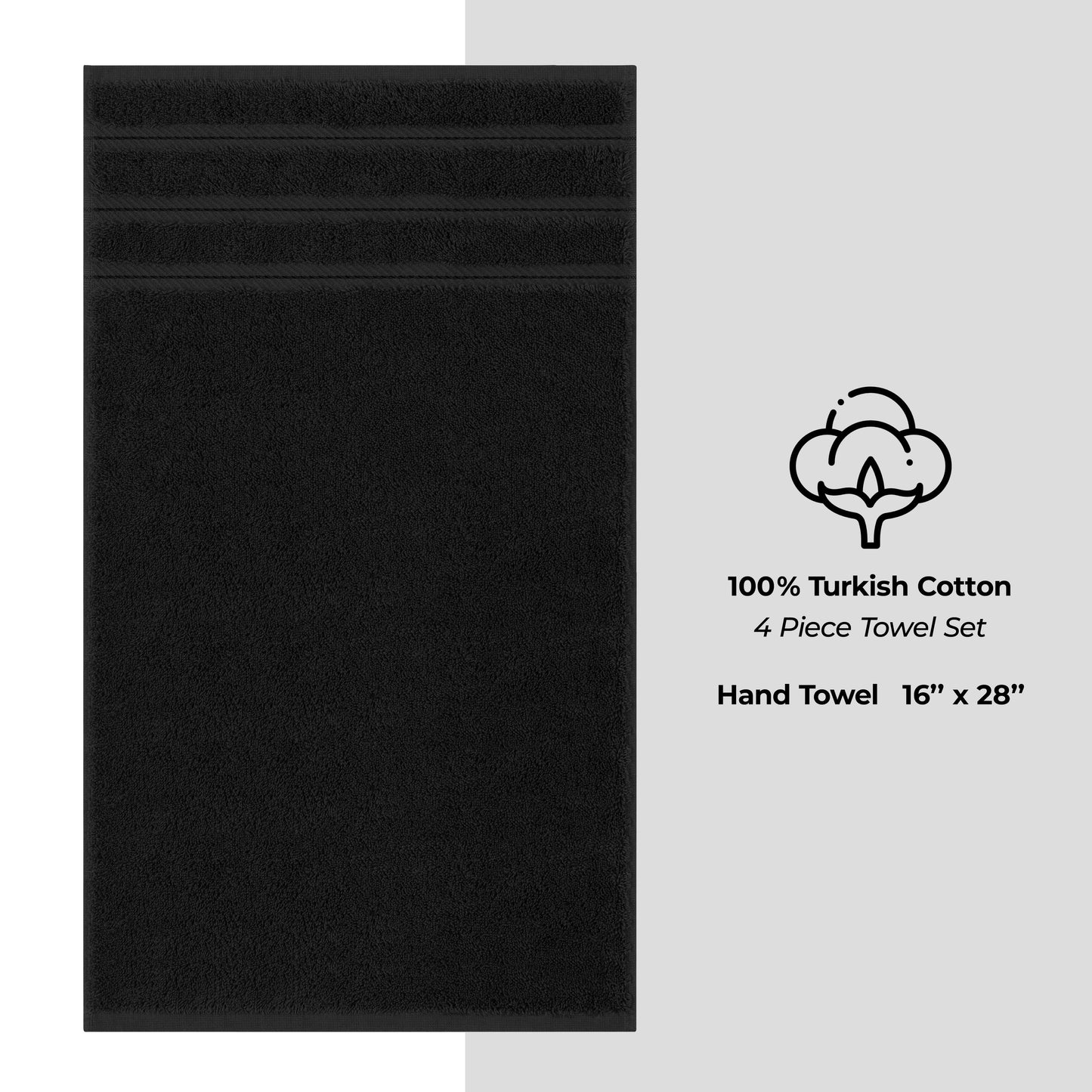 American Soft Linen 4-Piece Turkish Hand Towel Set