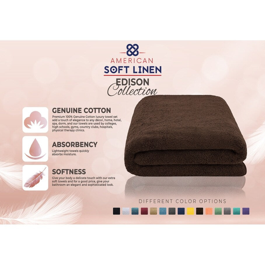 American Soft Linen 40x80 Inch Premium, Soft & Luxury 100% Ringspun Genuine Cotton Extra Large Jumbo Turkish Bath Towel
