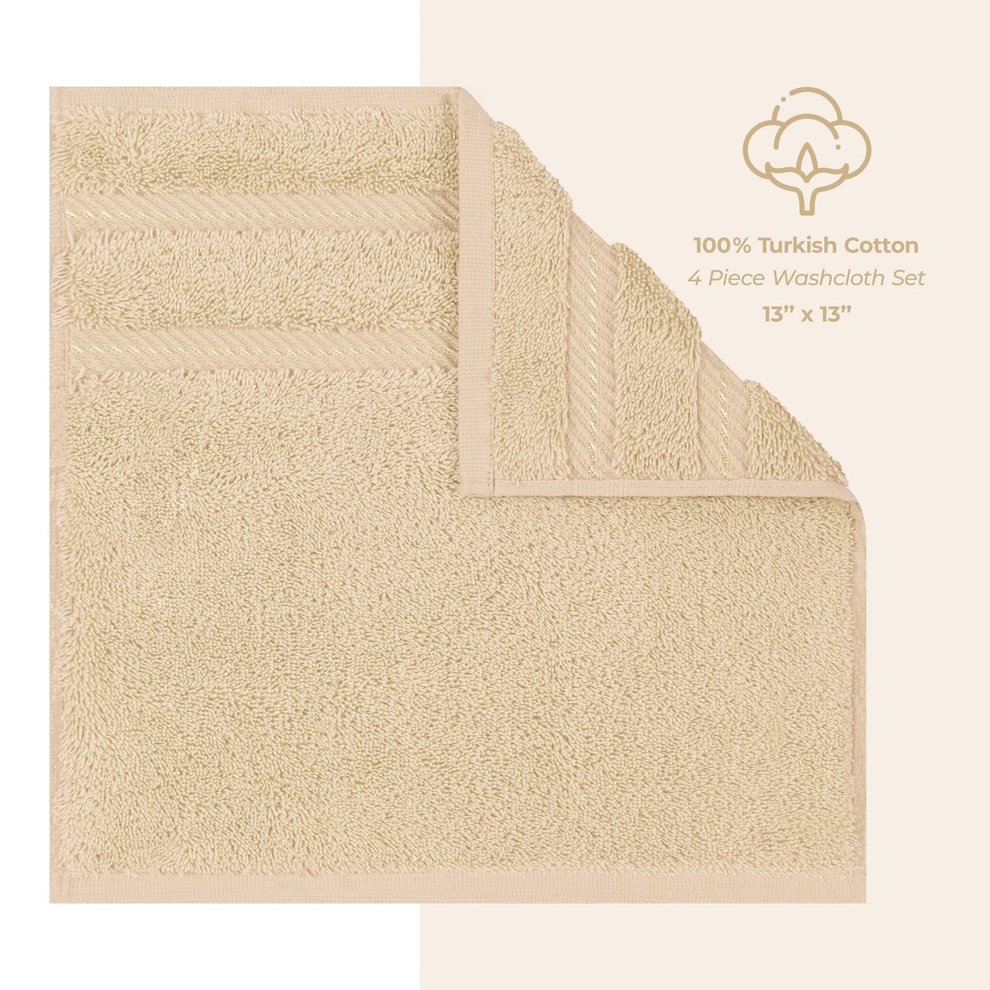 American Soft Linen Premium 100% Cotton 4-Piece Washcloth Set