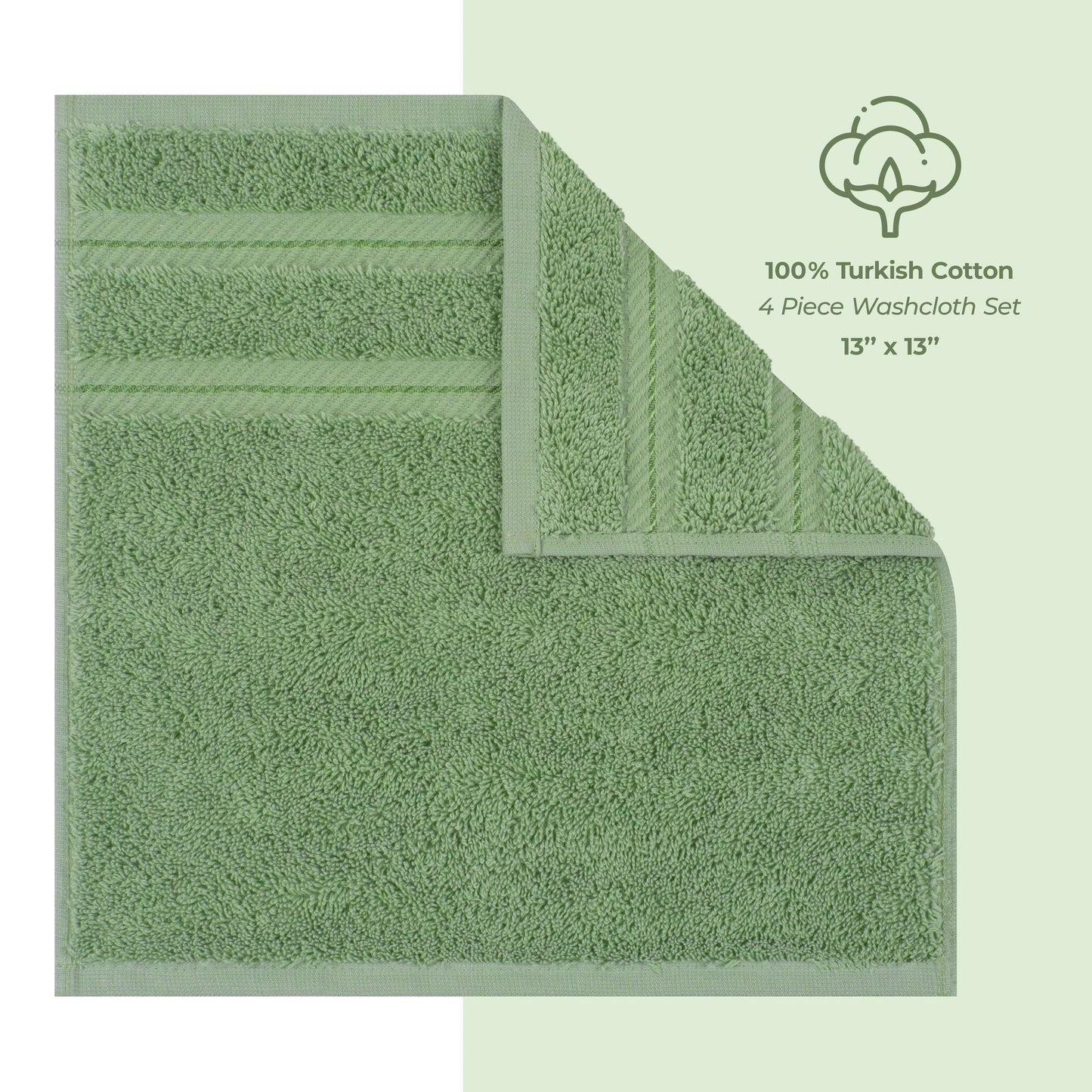 American Soft Linen Premium 100% Cotton 4-Piece Washcloth Set