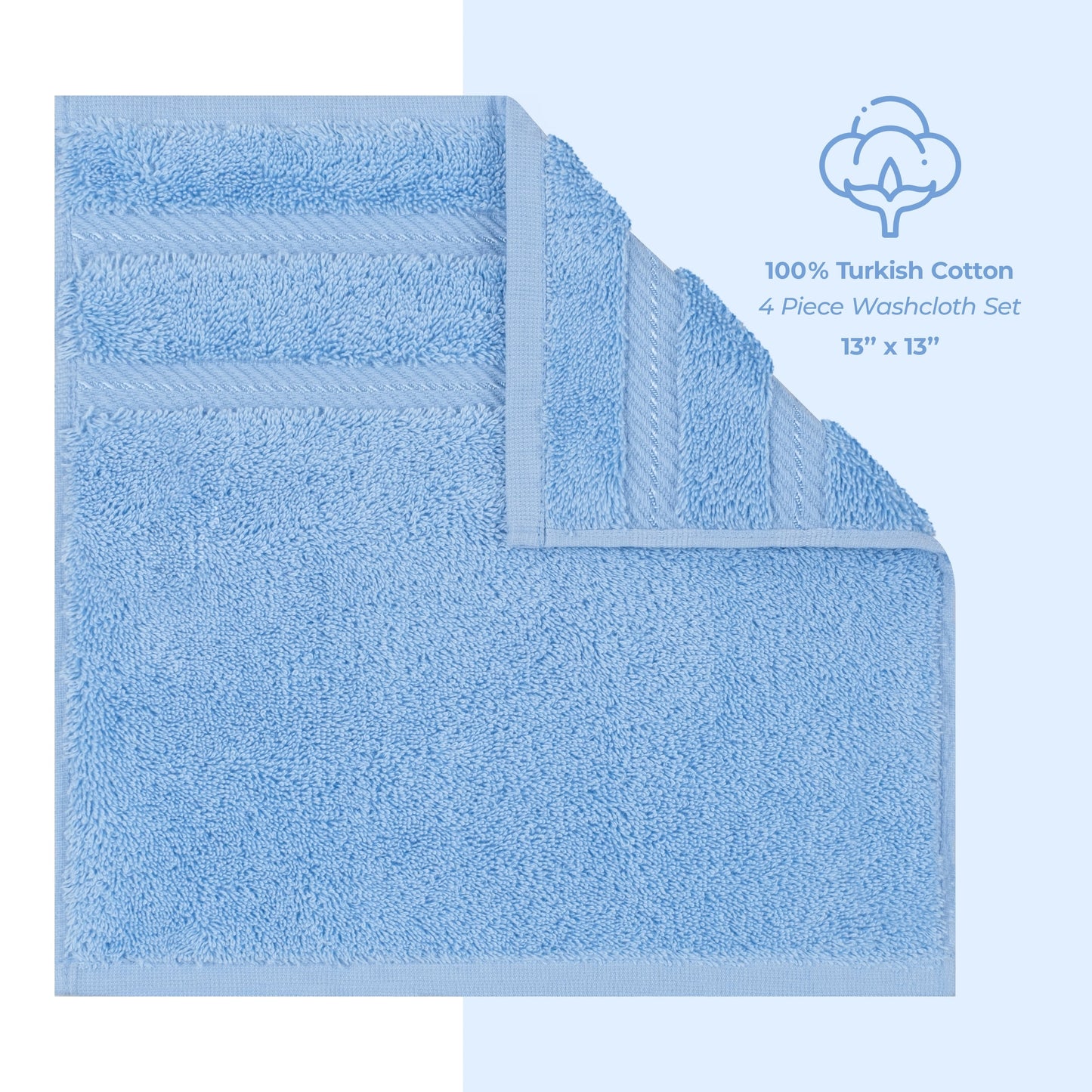 American Soft Linen Premium 100% Cotton 4-Piece Washcloth Set