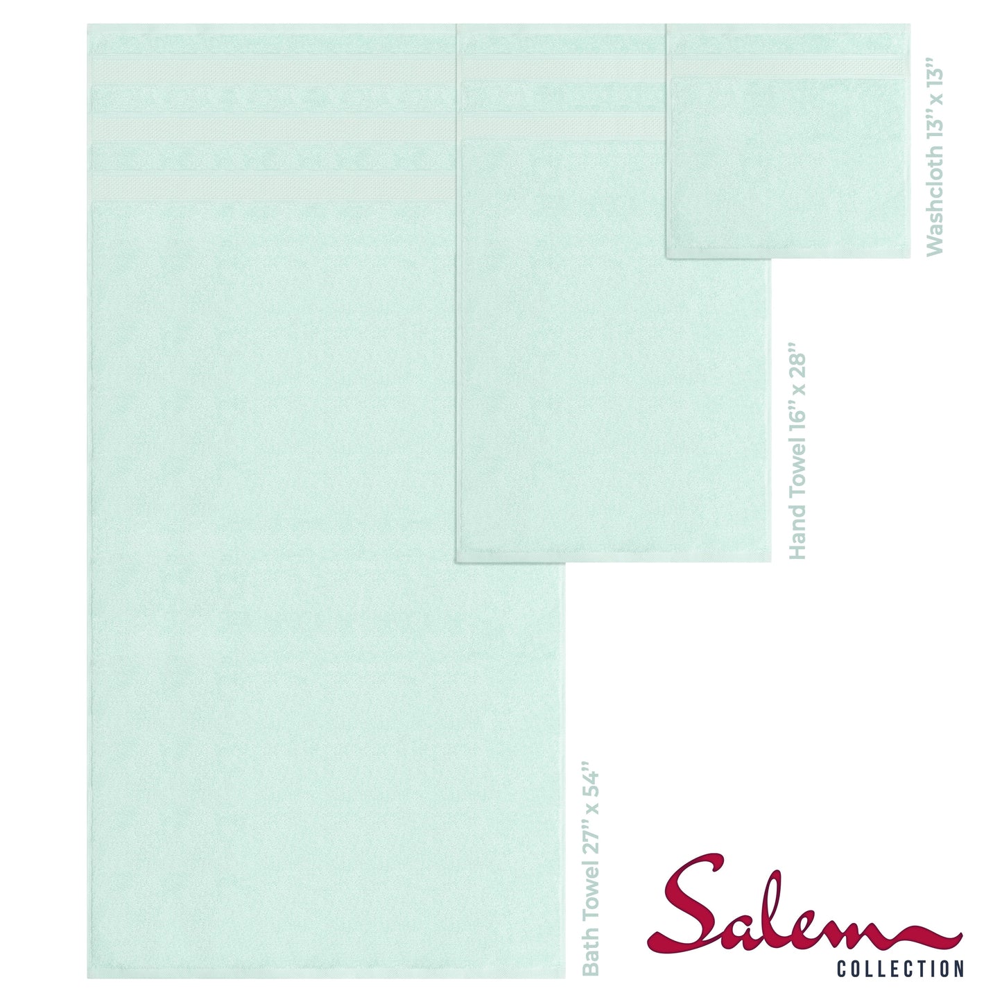 American Soft Linen Salem Bath Towel Set, 6 Piece Towels for Bathroom Large 100% Cotton 2 Bath Towels 2 Hand Towels 2 Washcloths