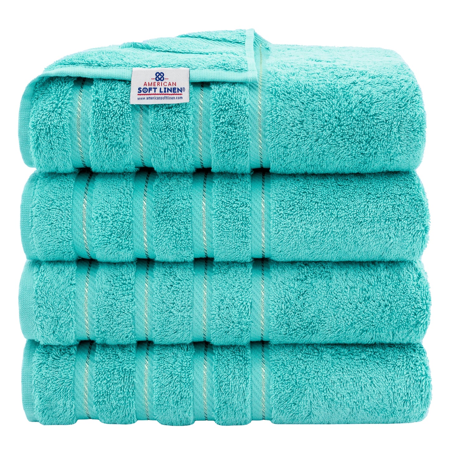 American Soft Linen 100% Cotton Turkish Bath Towels Large, 4 Pack Luxury Hotel Spa Quality Turkish Bath Towels Bathroom Sets
