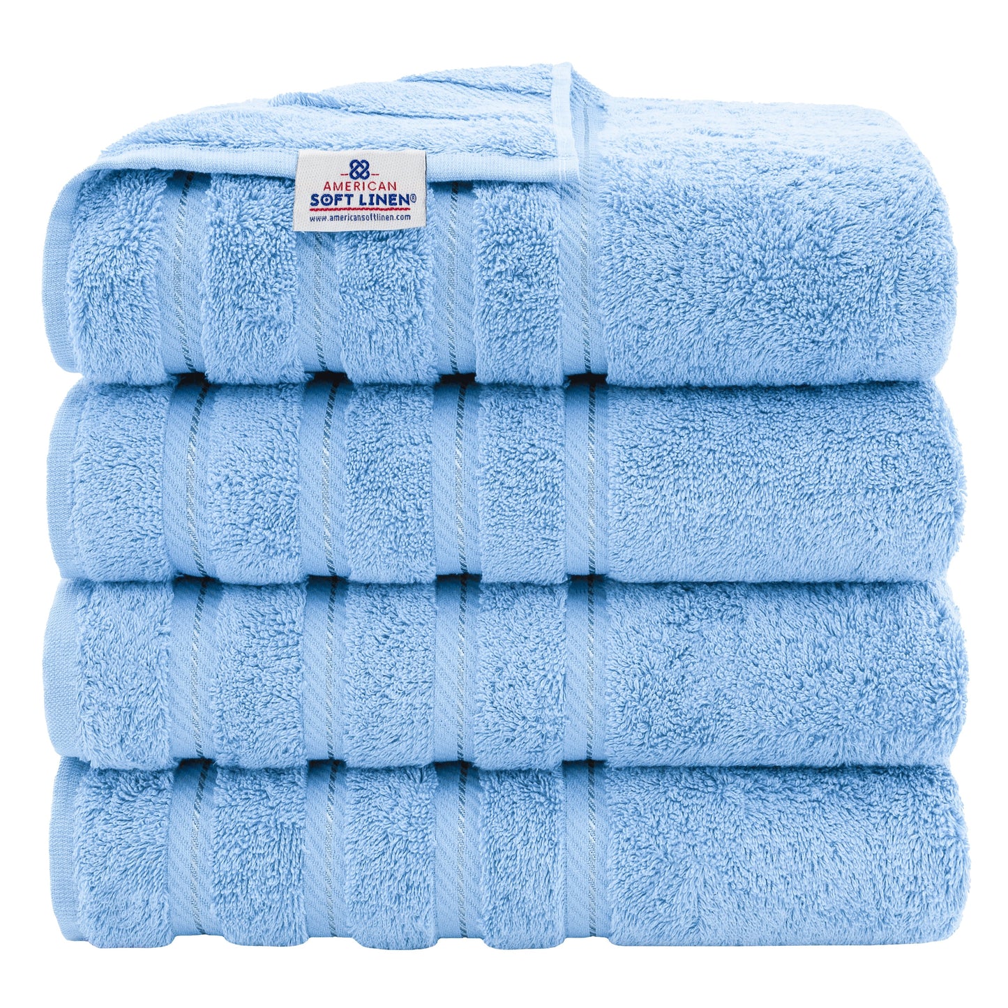 American Soft Linen 100% Cotton Turkish Bath Towels Large, 4 Pack Luxury Hotel Spa Quality Turkish Bath Towels Bathroom Sets