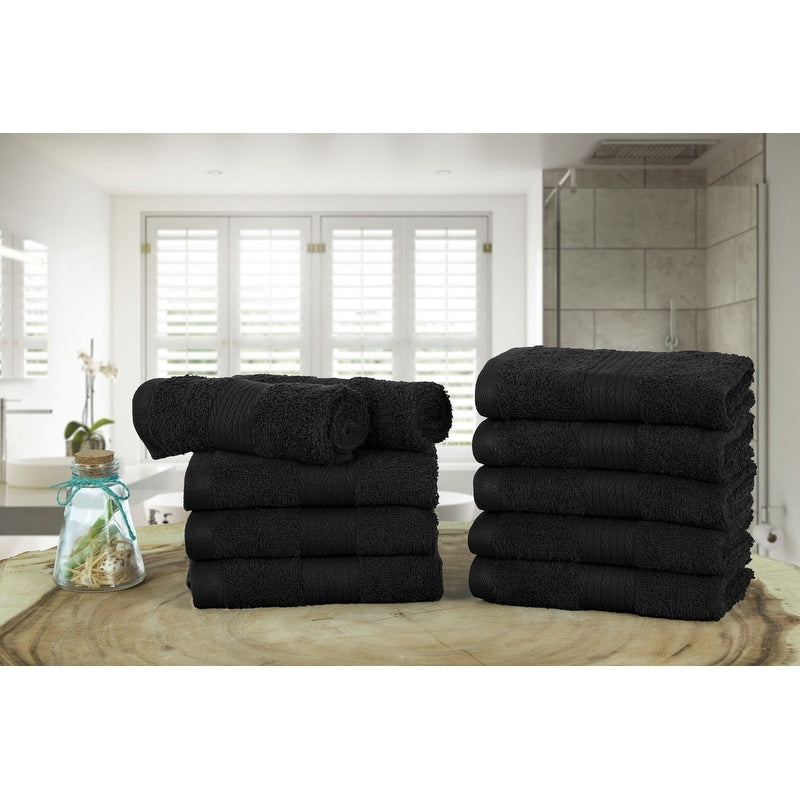 Luxurious Cotton 600GSM Soft Wash Cloths 12X12 Inch by Ample Decor - 10 Pcs