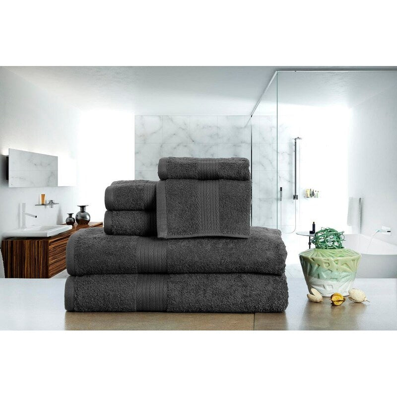 Luxurious Cotton 6- Piece Towel Set 600 GSM Bathroom Towel Set by Ample Decor