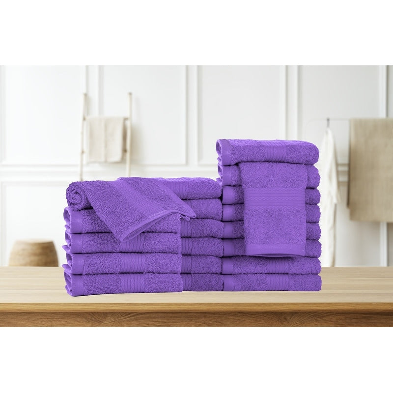 Pure Cotton 600GSM Face Cloths 12X12 Inch by Ample Decor - 20 Pcs